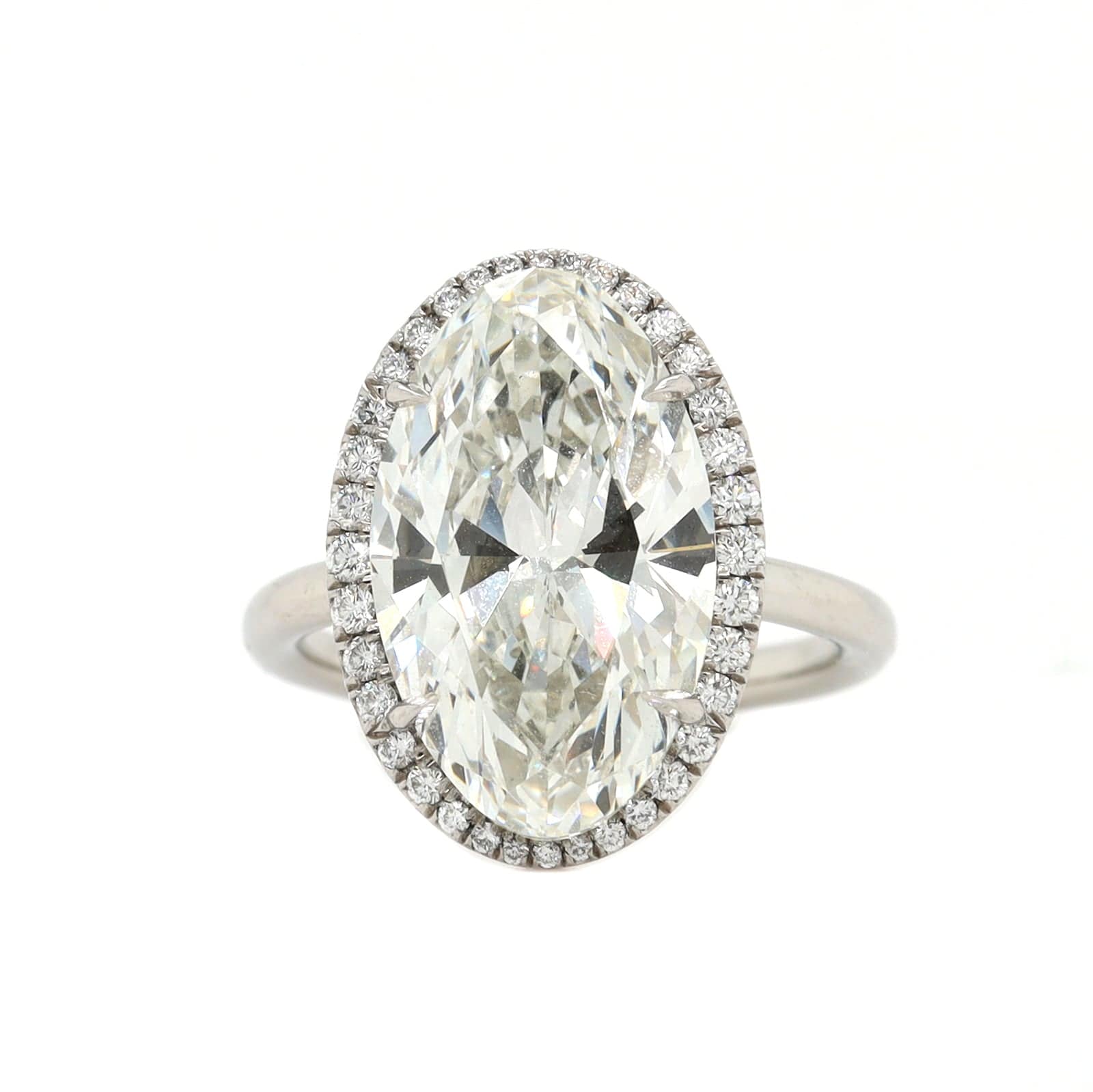 Platinum Oval Diamond Engagement Ring - Image 5