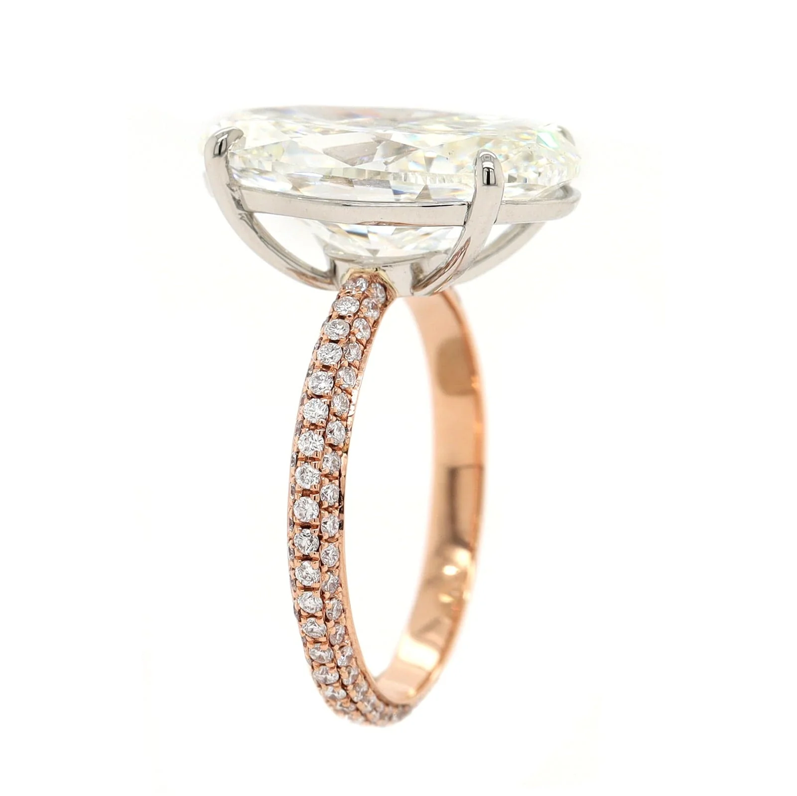 18K Rose Gold Oval Diamond Engagement Ring - Image 2