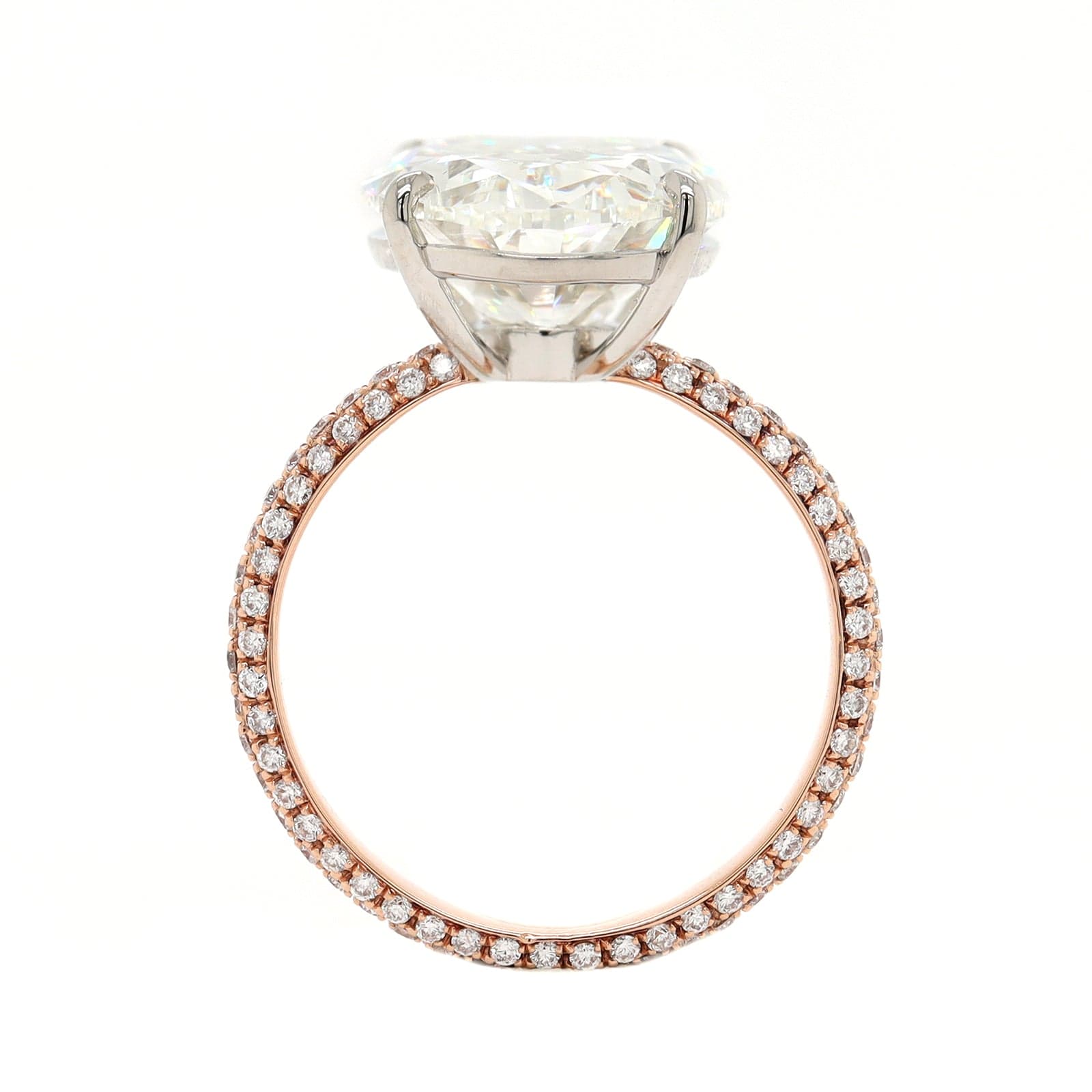 18K Rose Gold Oval Diamond Engagement Ring - Image 3