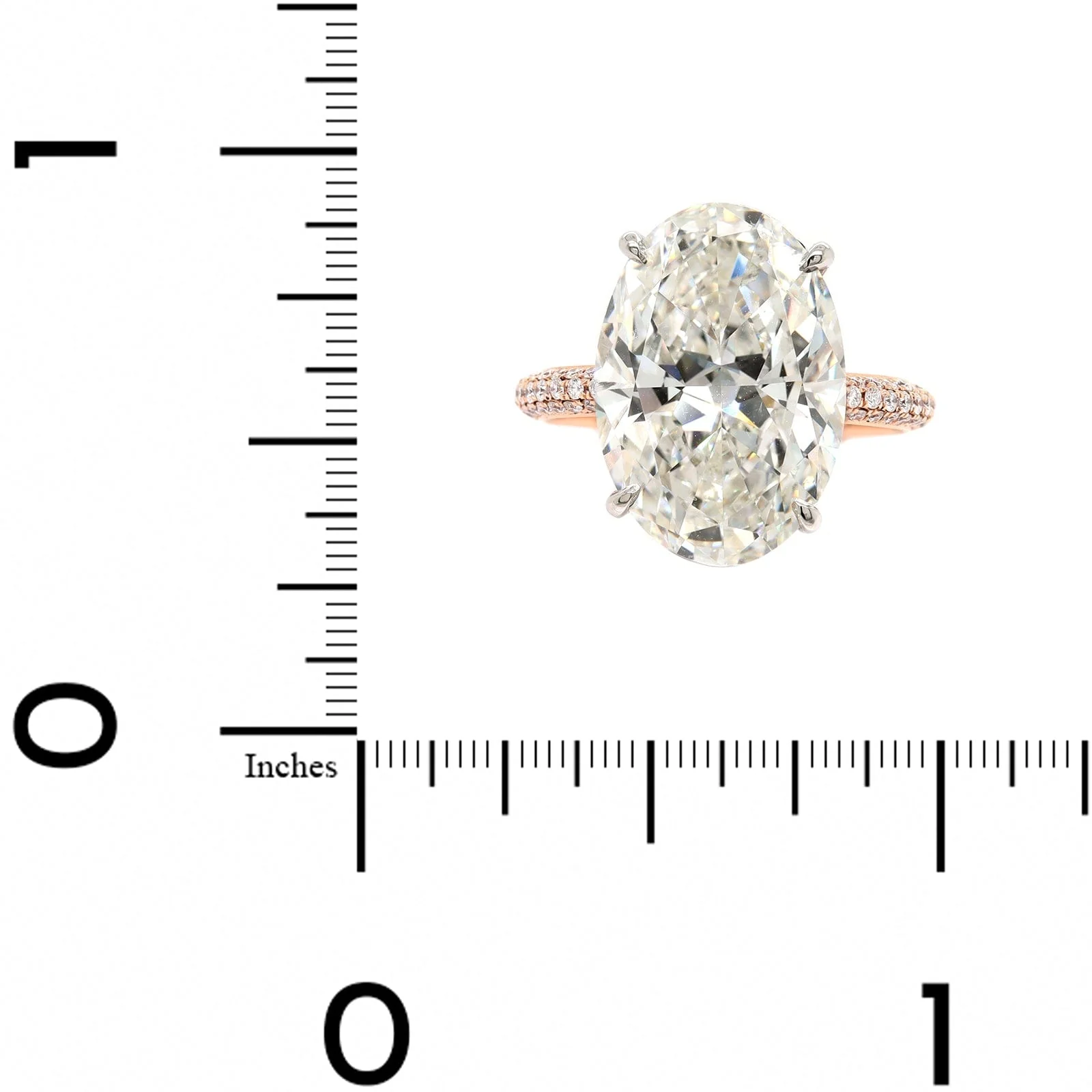 18K Rose Gold Oval Diamond Engagement Ring - Image 4