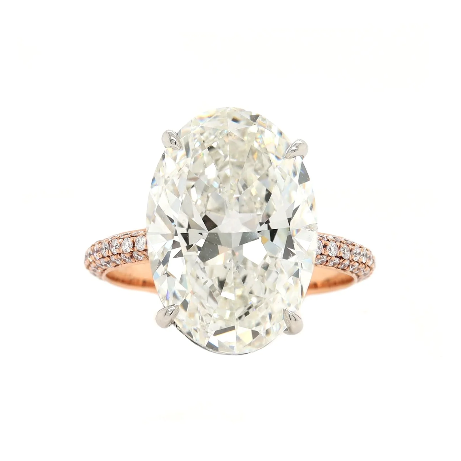 18K Rose Gold Oval Diamond Engagement Ring - Image 5