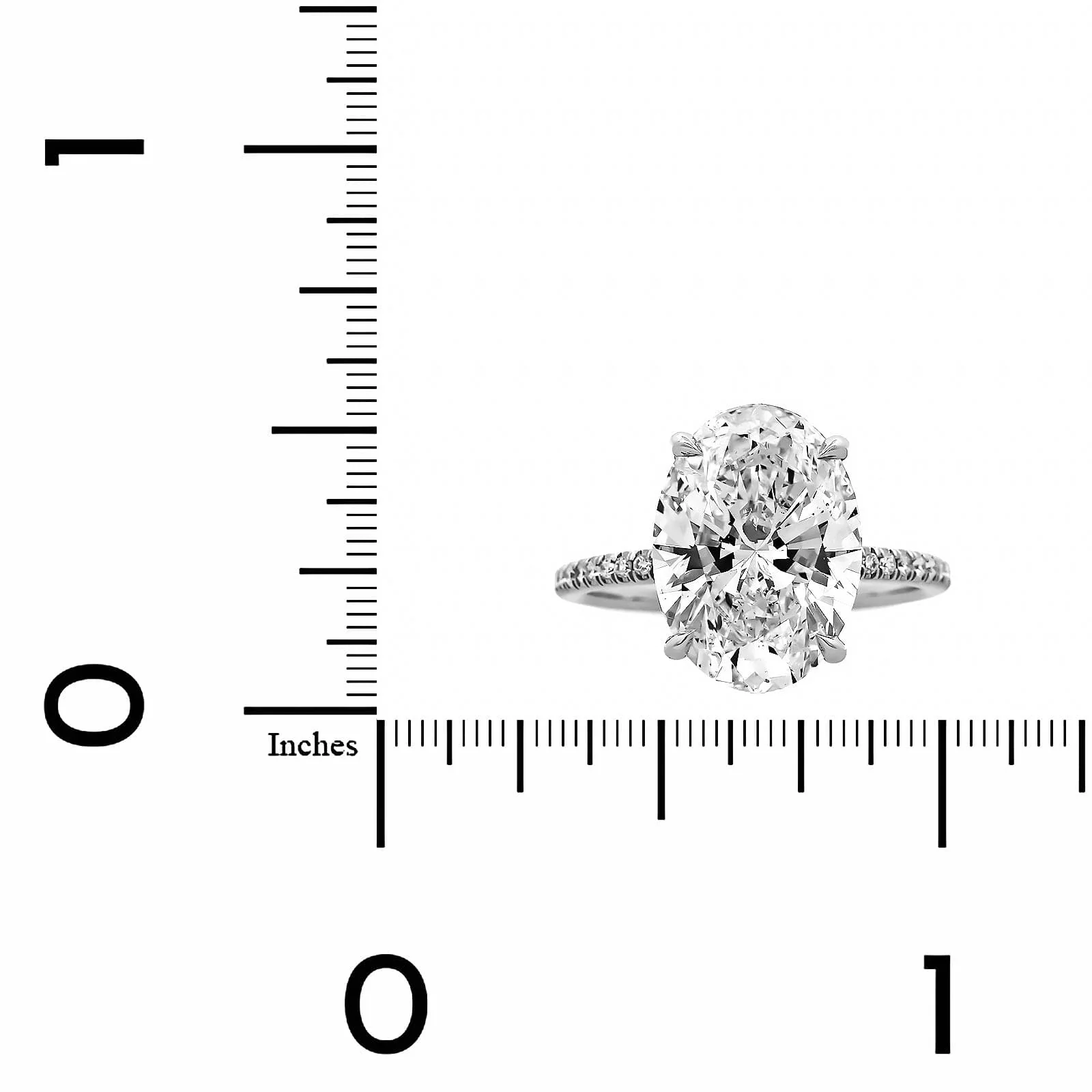 Platinum Oval Cut and Hidden Diamond Halo Engagement Ring - Image 4