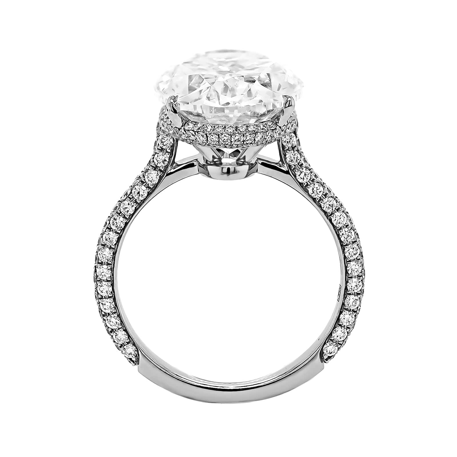 Platinum Oval Diamond Engagement Ring - Image 3