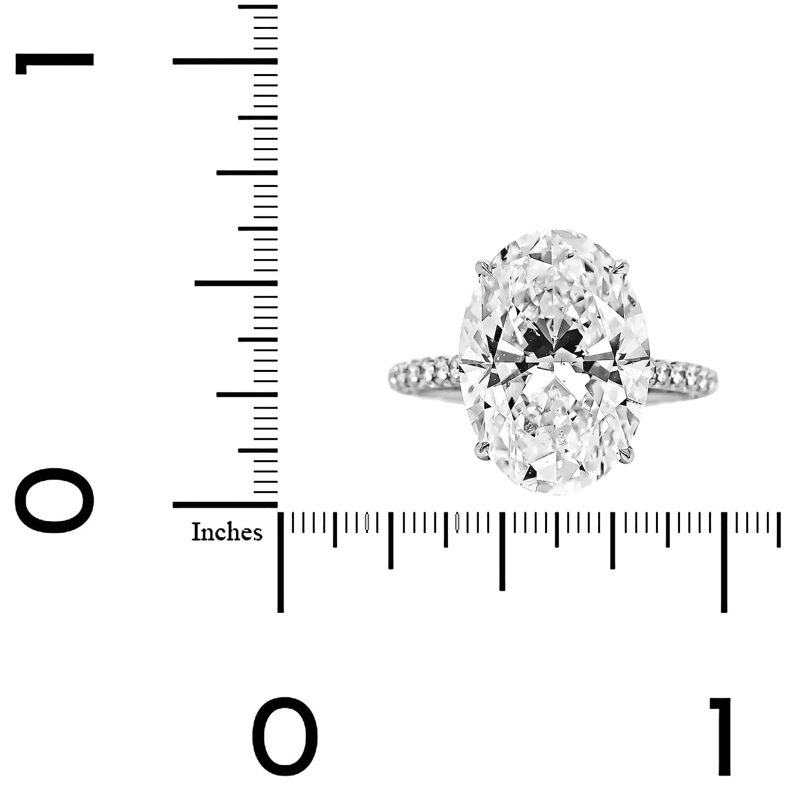 Platinum Oval Diamond Engagement Ring - Image 4