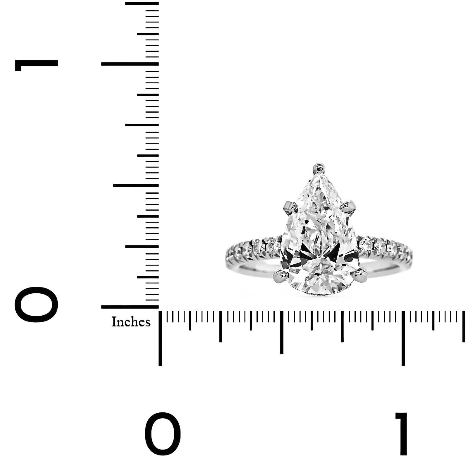 Platinum Pear Shape Diamond Engagement Ring - Image 4