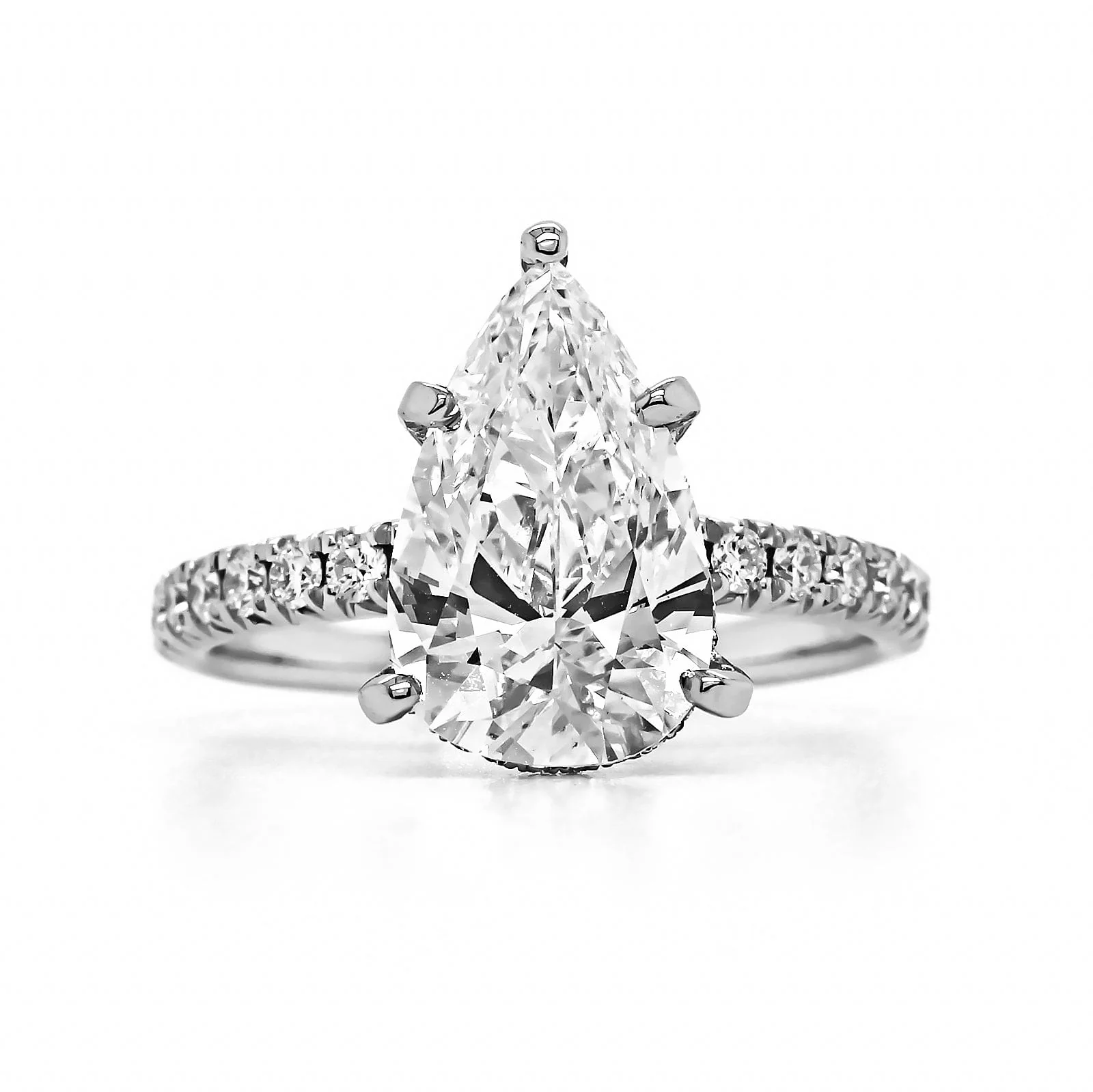 Platinum Pear Shape Diamond Engagement Ring - Image 5