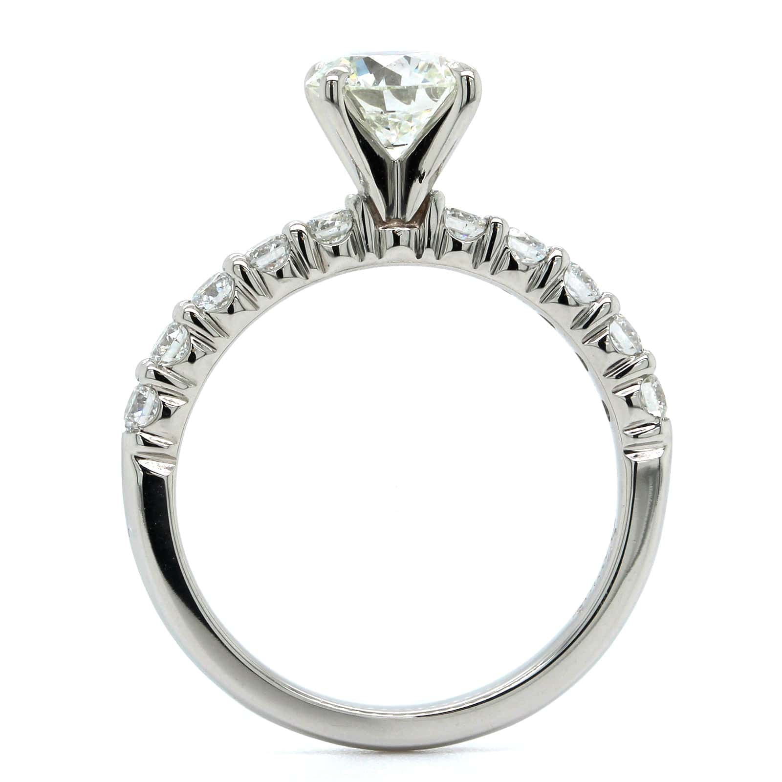 Platinum Round Cut Diamond Engagement Ring - Image 3
