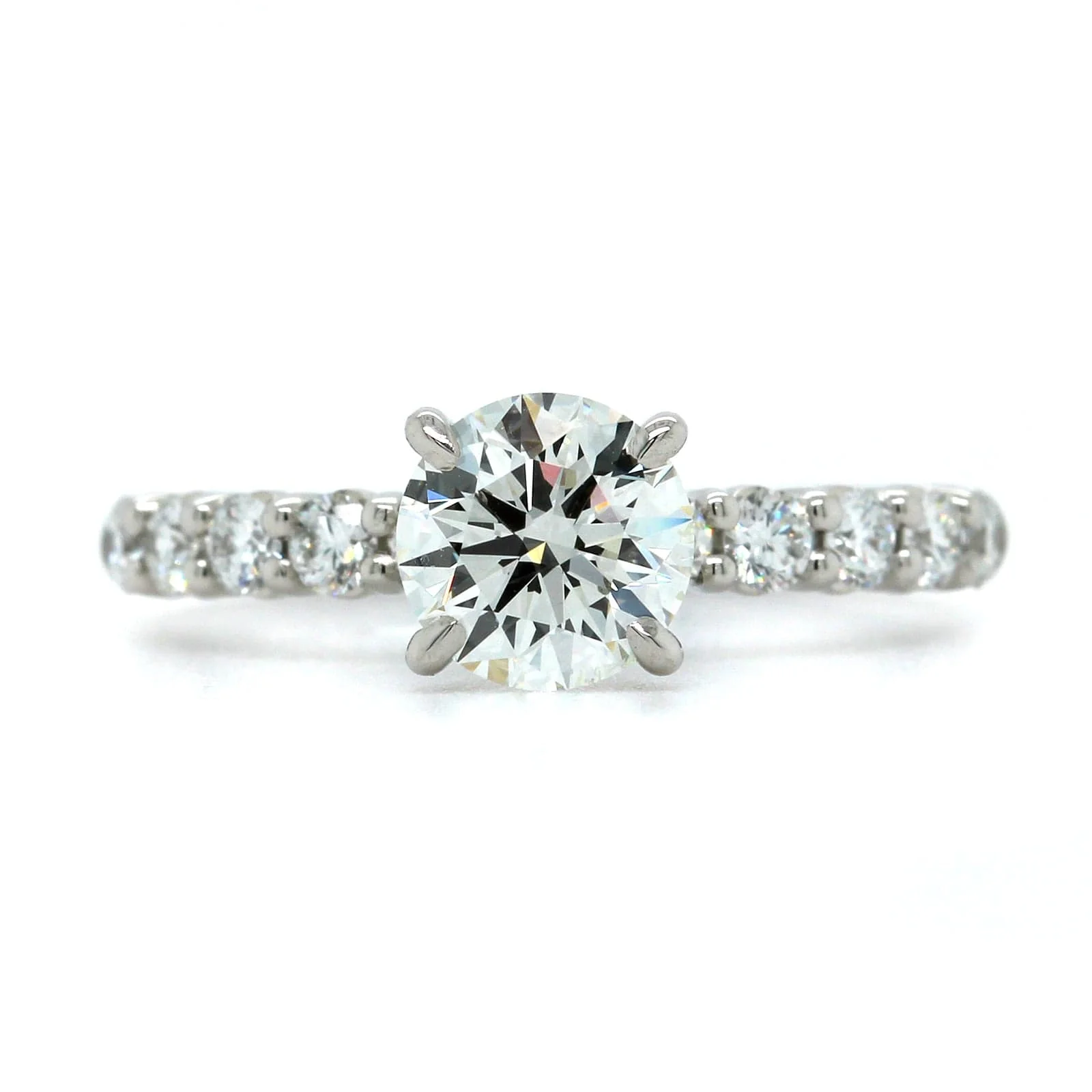 Platinum Round Cut Diamond Engagement Ring - Image 4