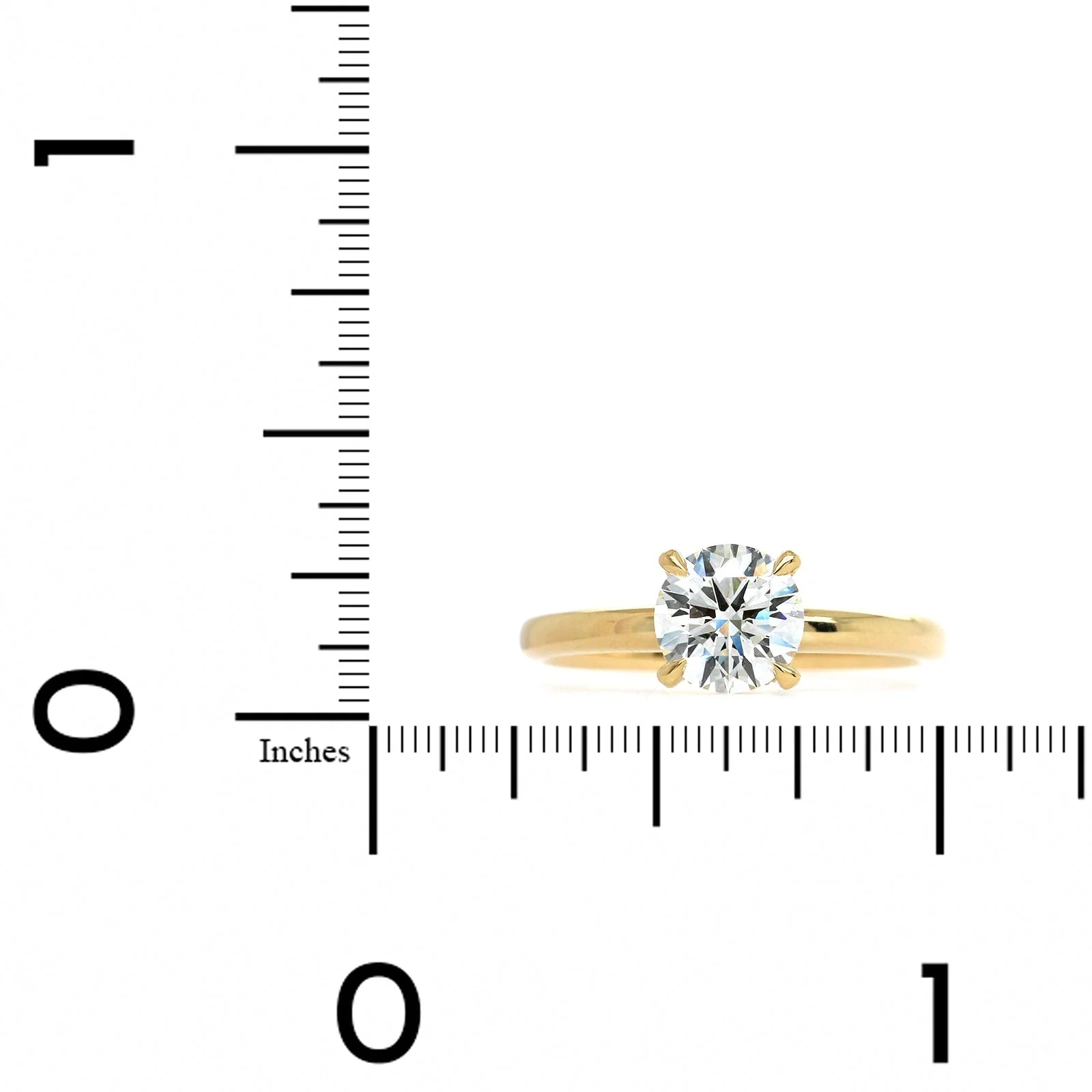 18K Yellow Gold Hidden Diamond Halo Engagement Ring - Image 4