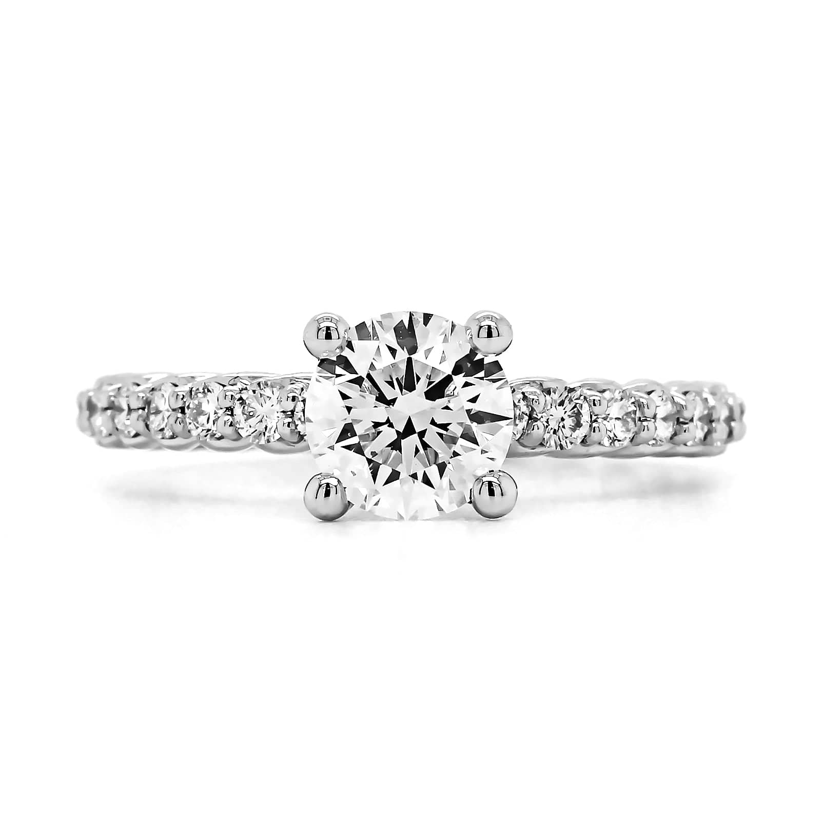 Platinum Round Cut Diamond with Braid Design Engagement Ring