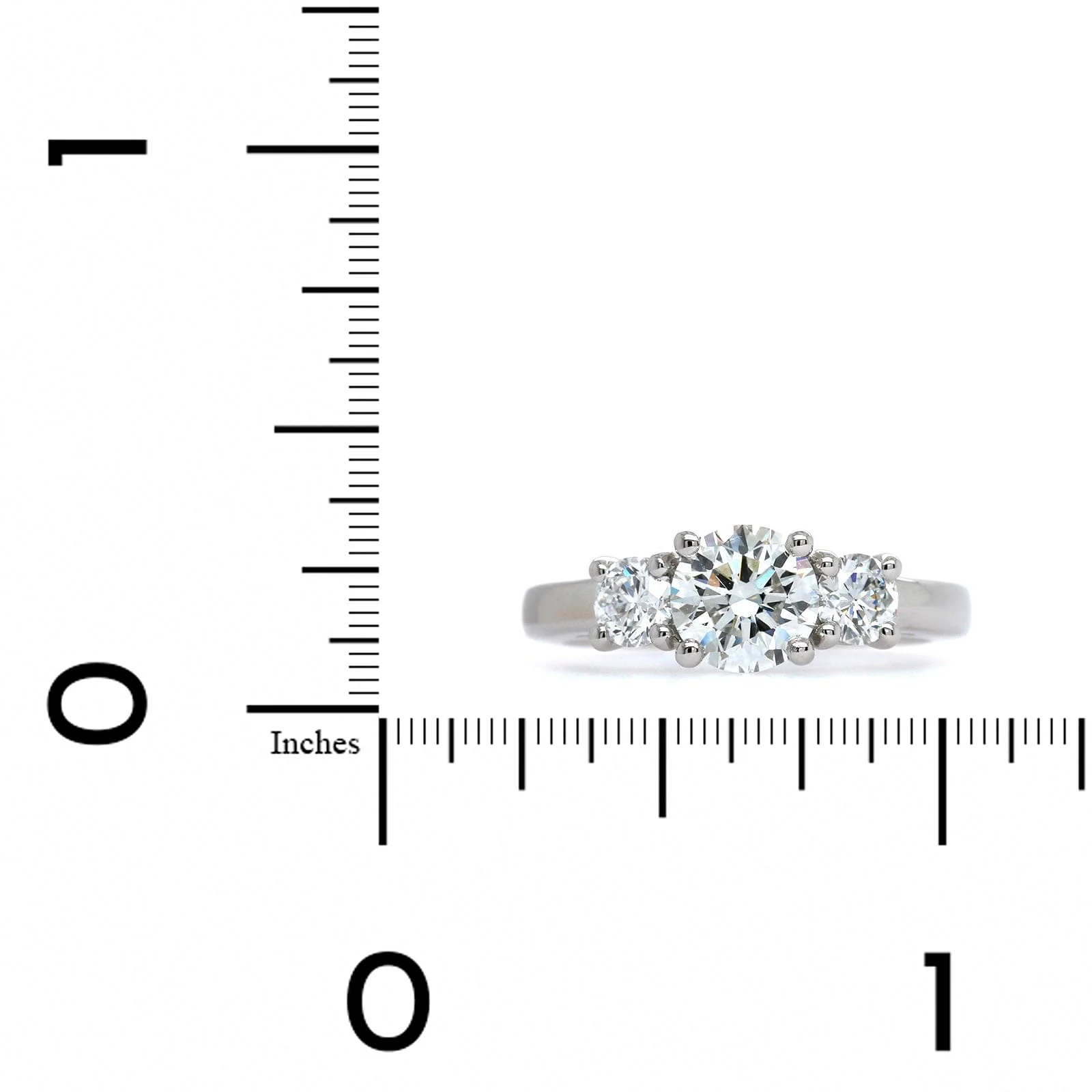Platinum 3 Stone Diamond Engagement Ring - Image 4