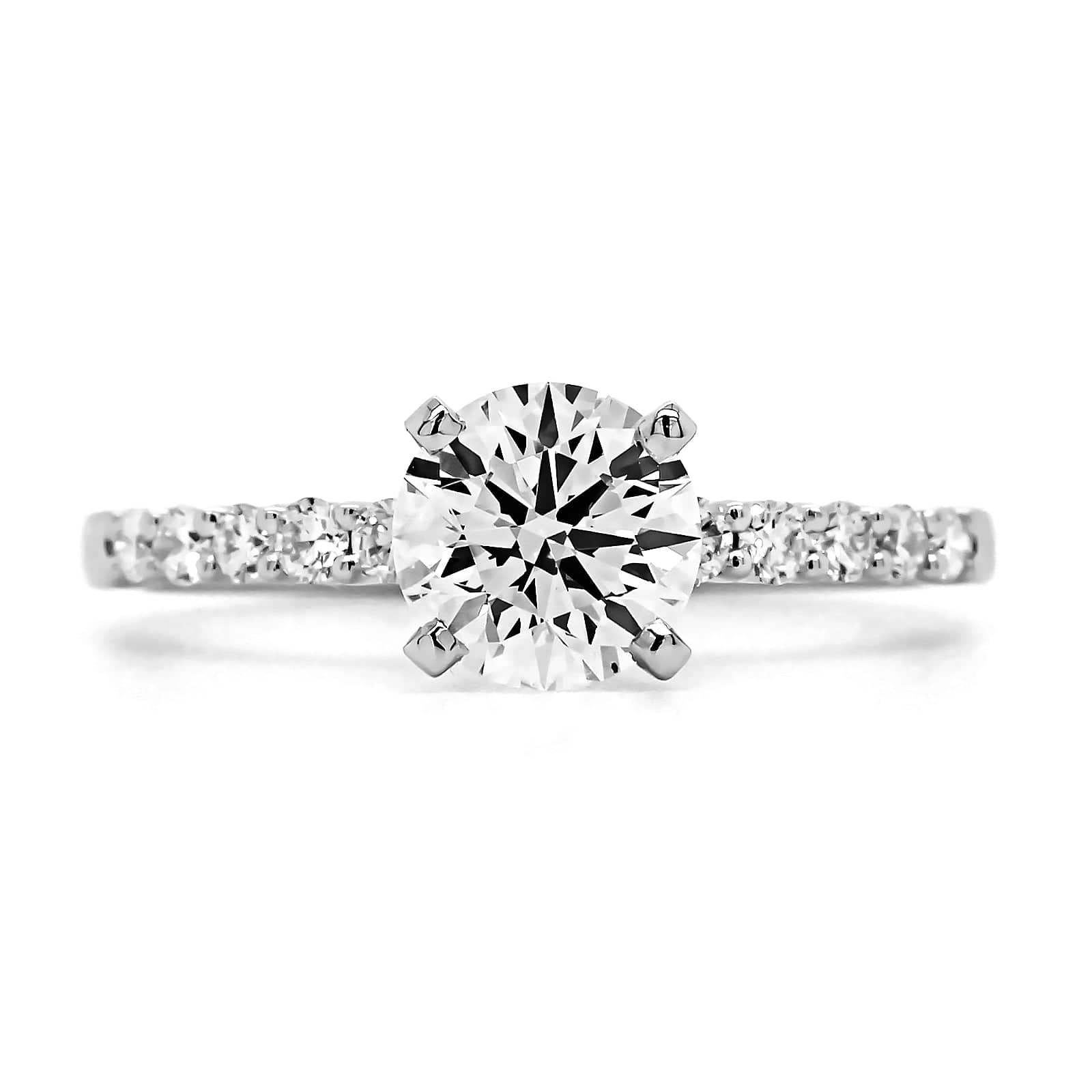 Platinum 4 Prong Round Diamond Engagement Ring