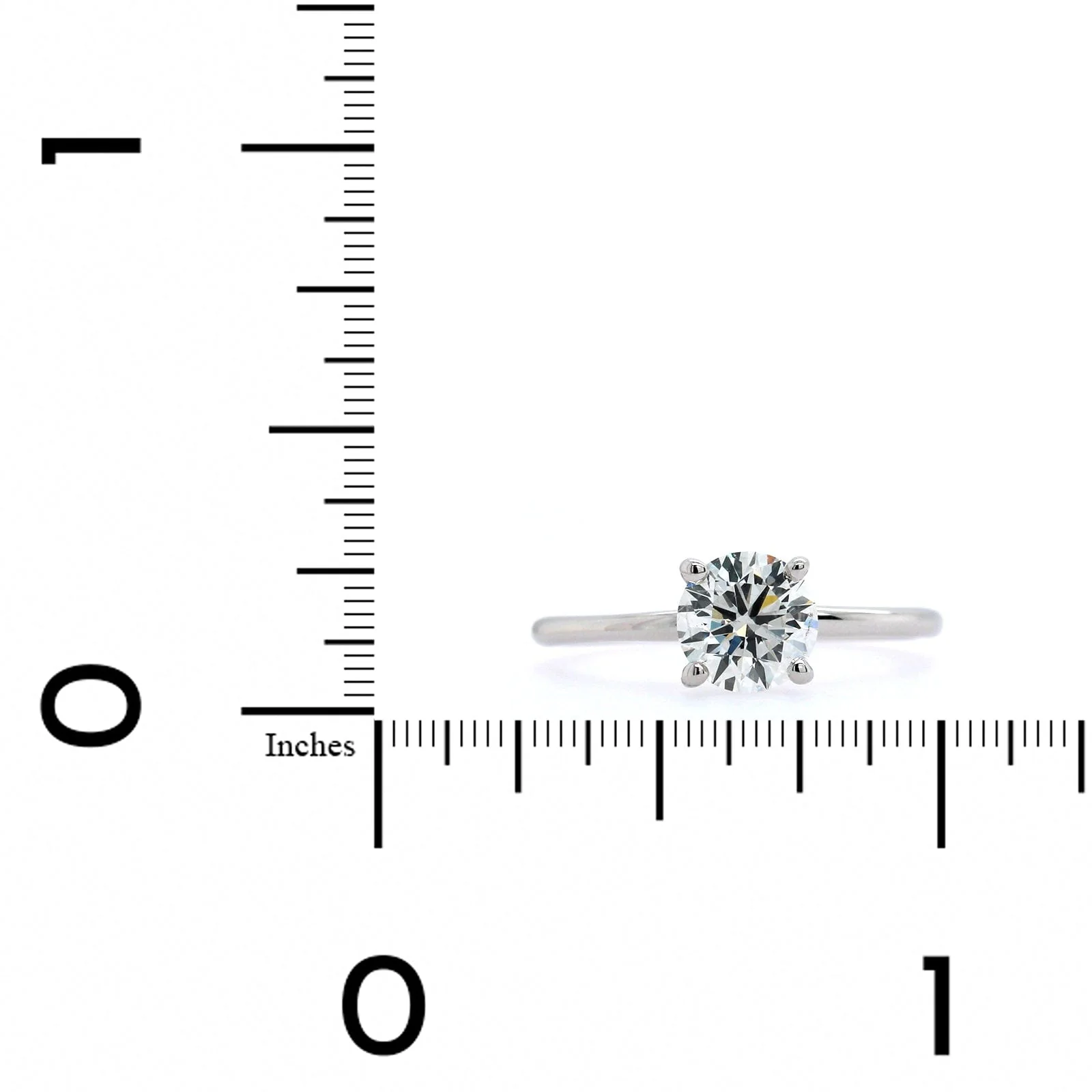 18K White Gold Round Diamond with Hidden Halo Engagement Ring - Image 4
