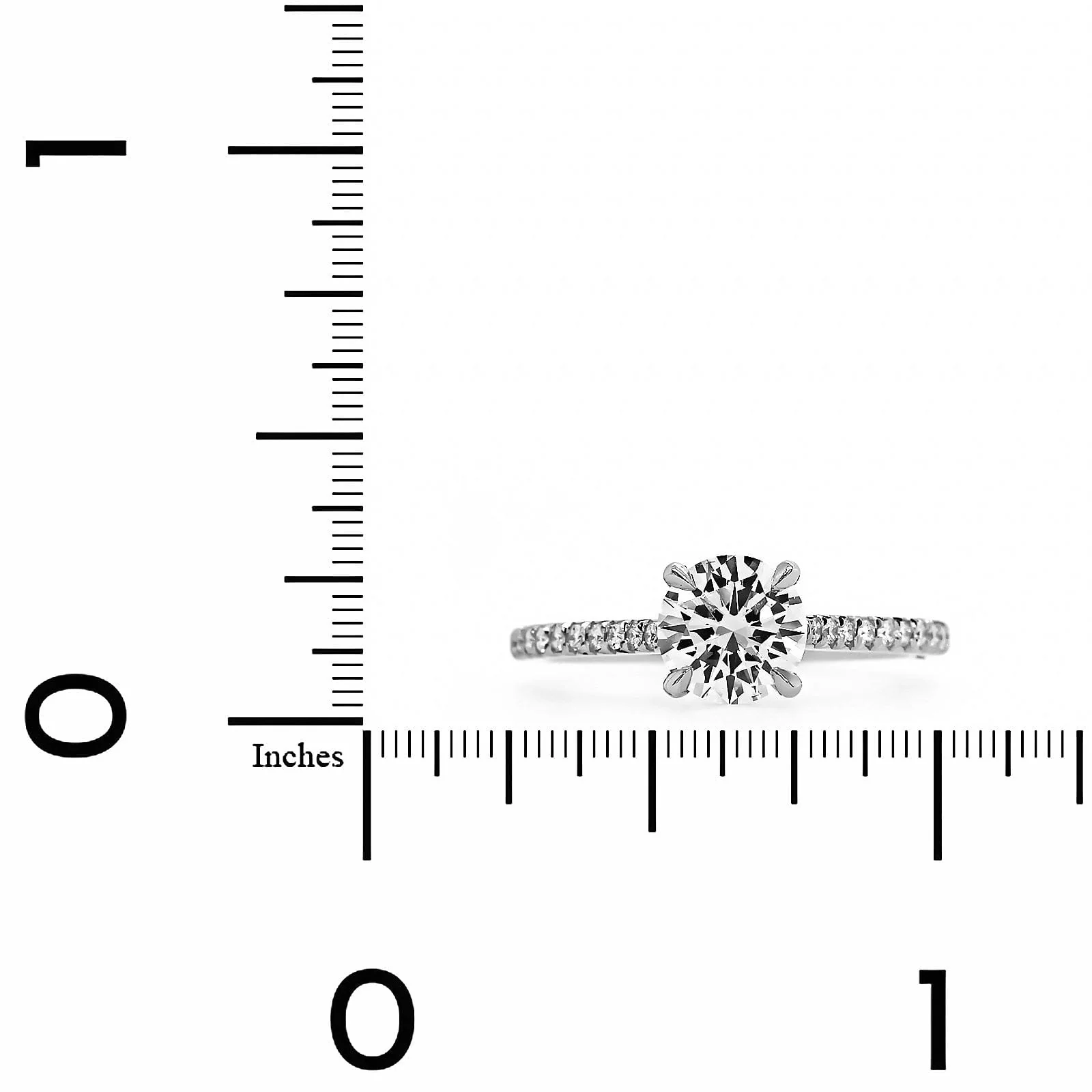 Platinum Round Cut Diamond Engagement Ring - Image 4