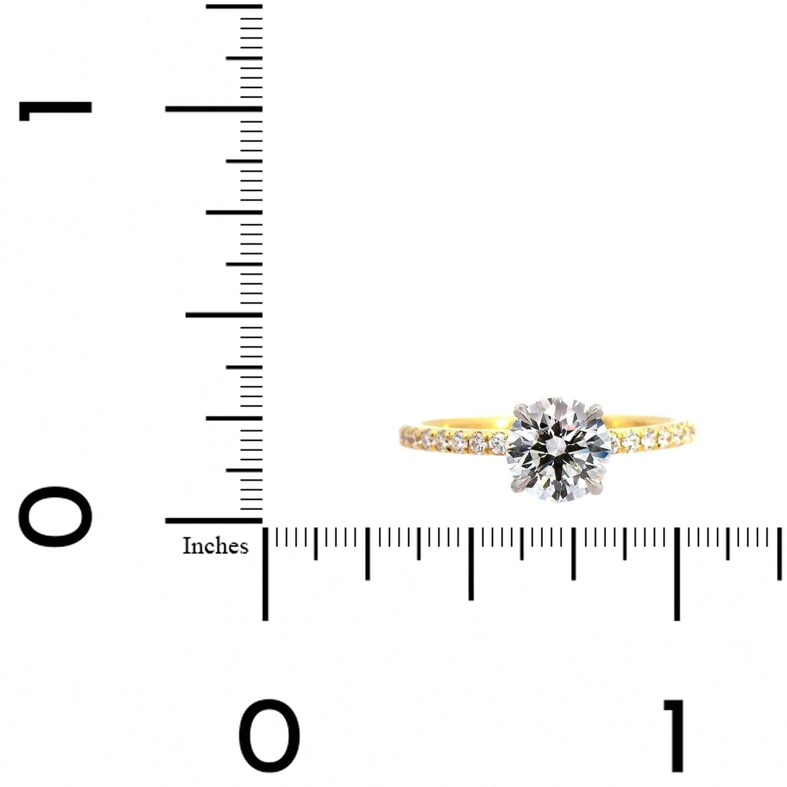 Platinum Round Cut Diamond with Hidden Halo Engagement Ring - Image 4