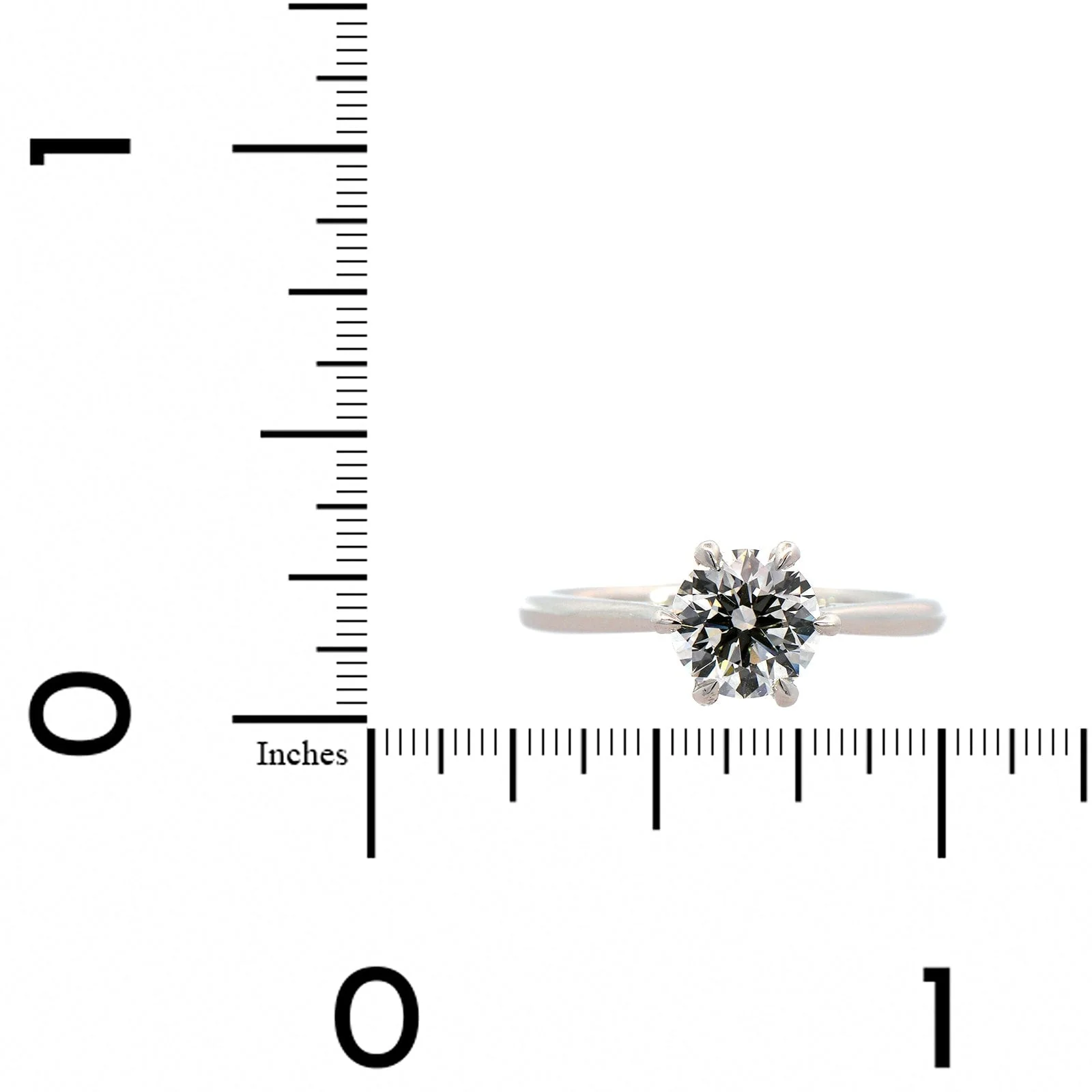 Platinum Round Cut Diamond Engagement Ring - Image 4