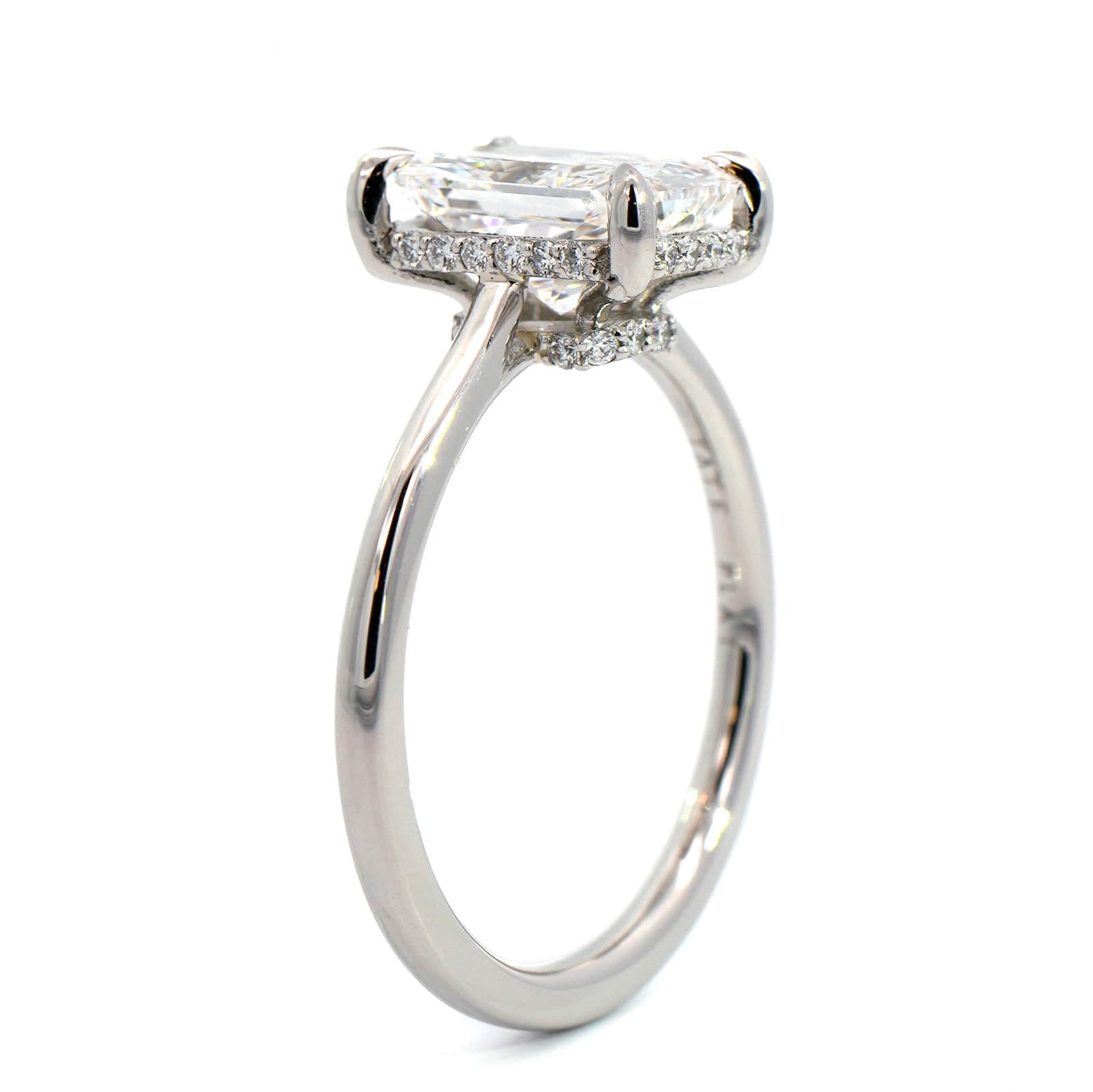 Platinum Radiant Cut Diamond Engagement Ring - Image 2