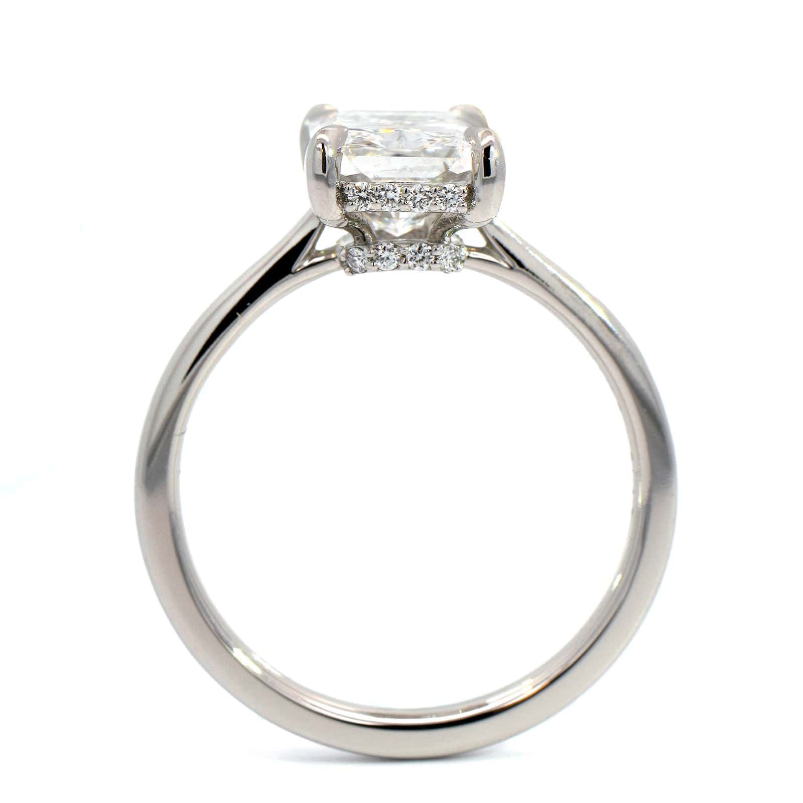Platinum Radiant Cut Diamond Engagement Ring - Image 3