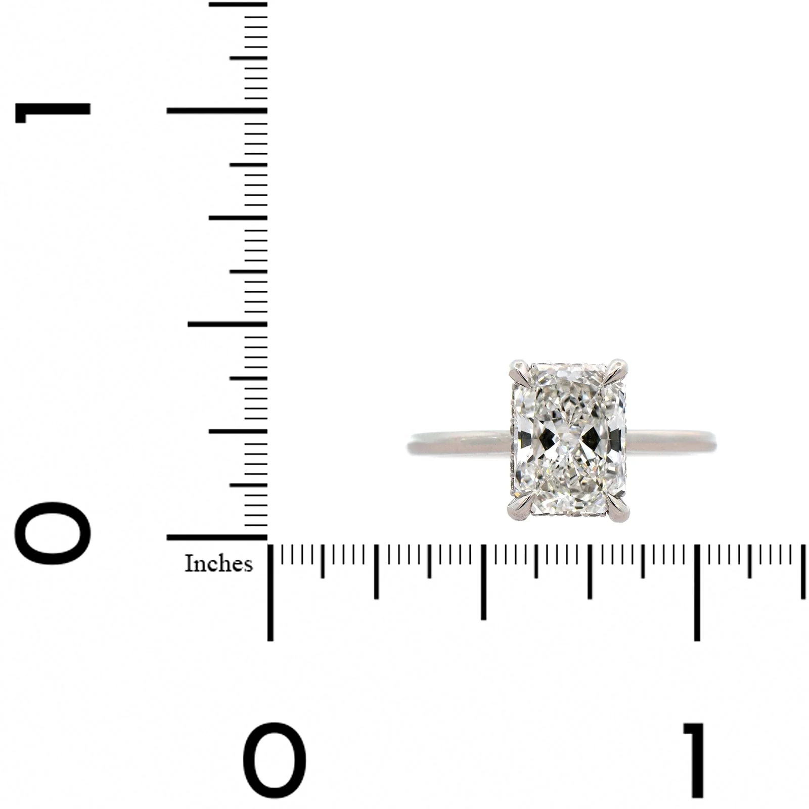Platinum Radiant Cut Diamond Engagement Ring - Image 4