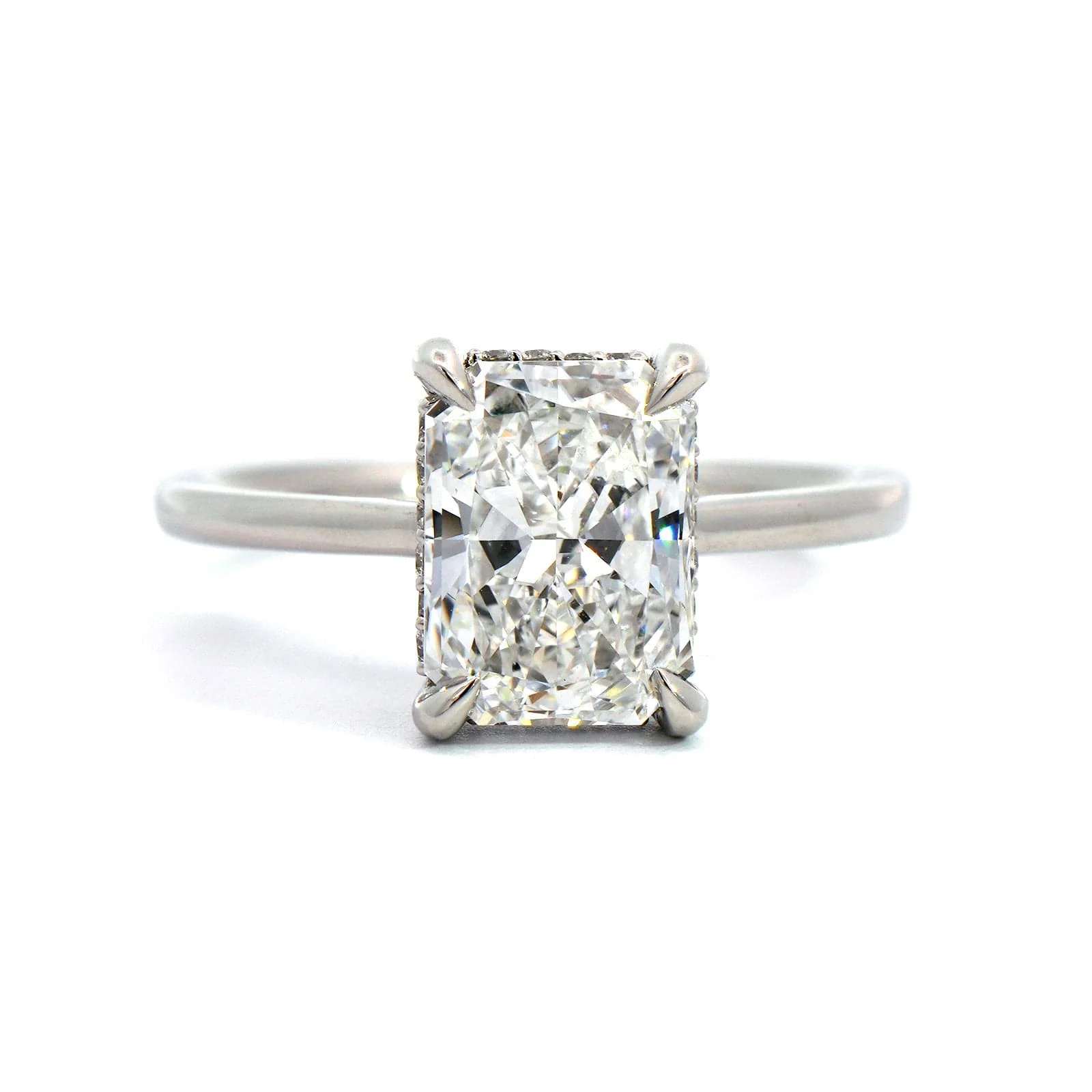 Platinum Radiant Cut Diamond Engagement Ring - Image 5