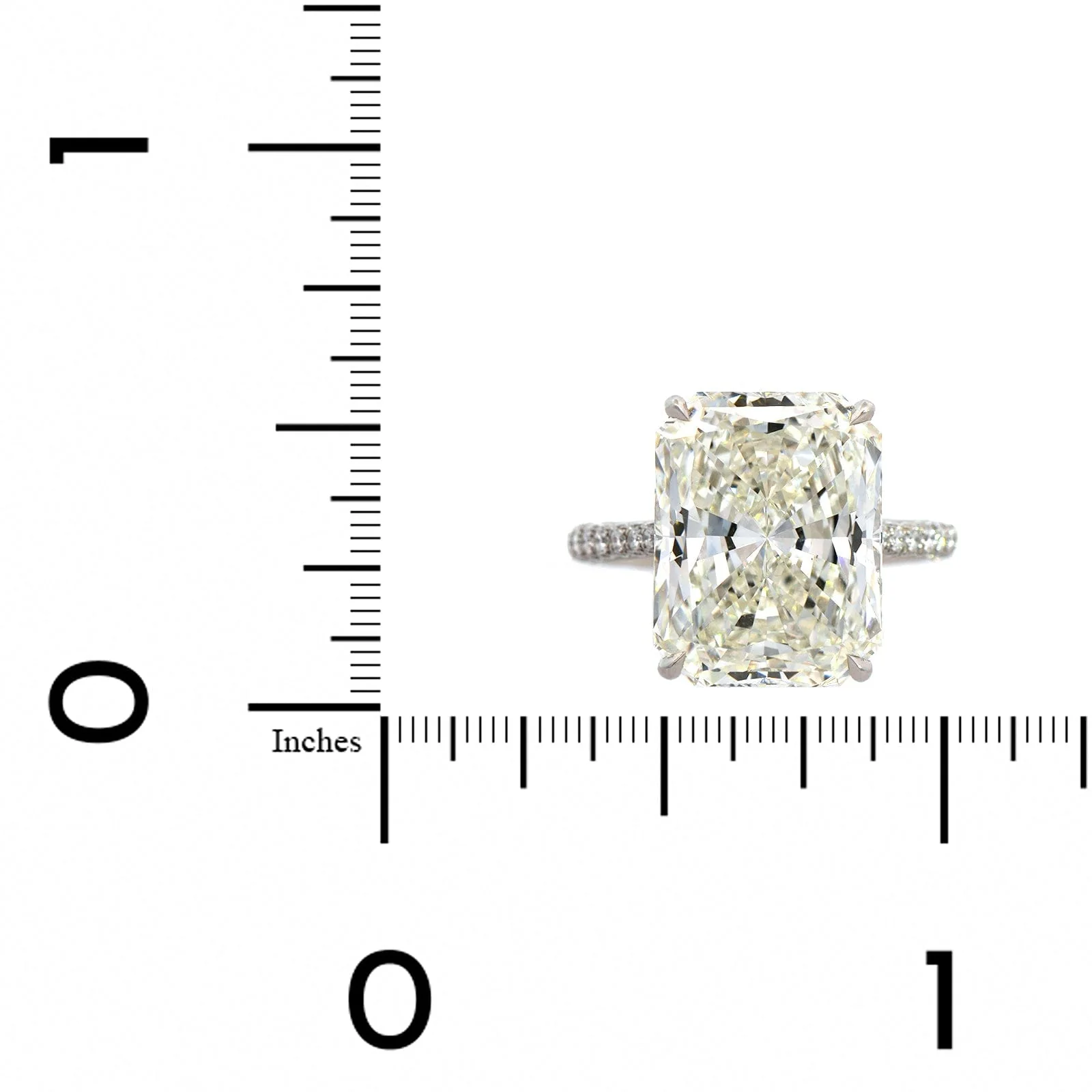 Platinum Radiant Cut Diamond Engagement Ring - Image 4