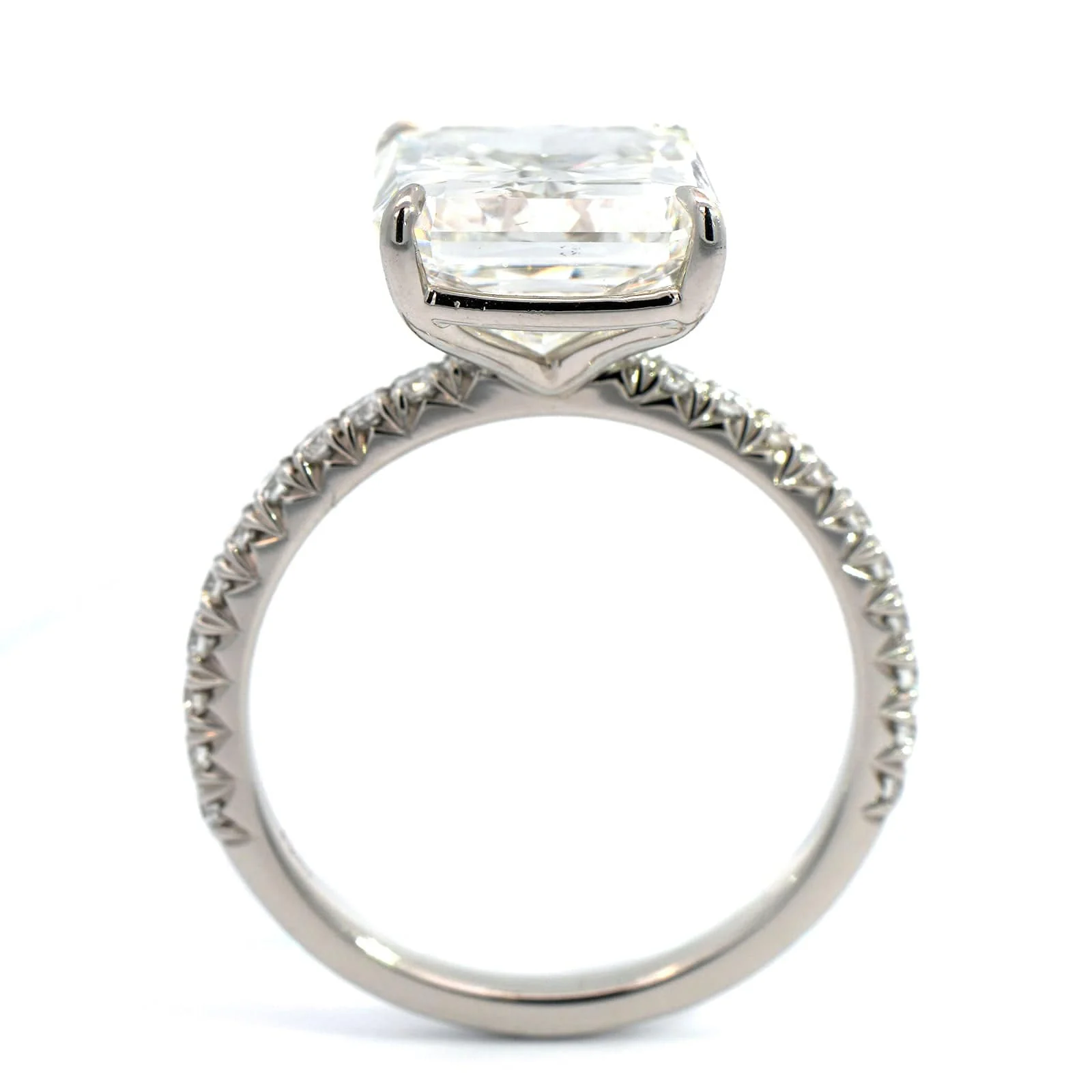Platinum Radiant Cut Diamond Engagement Ring - Image 3