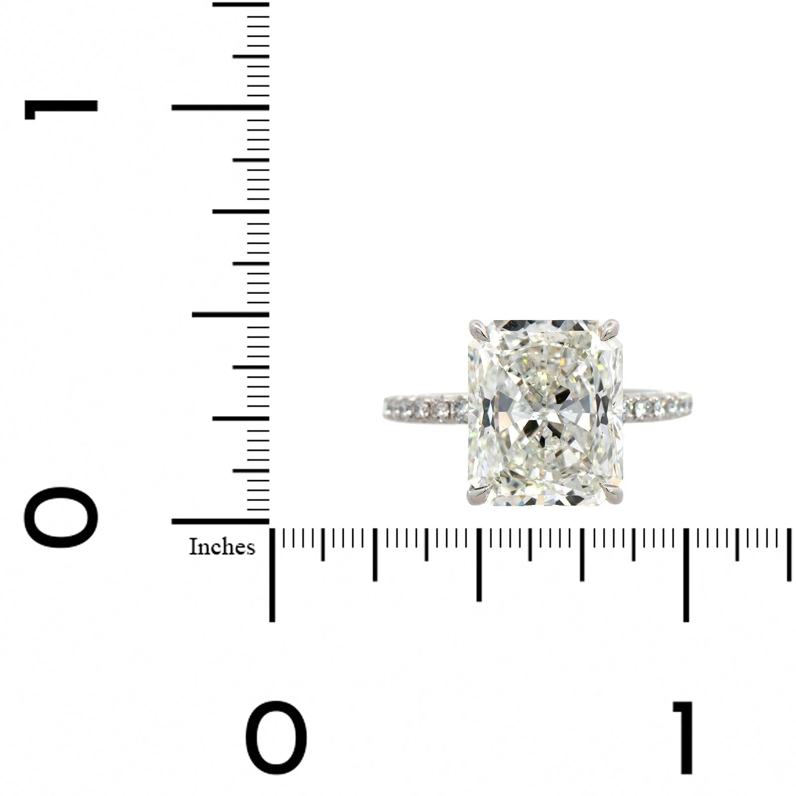 Platinum Radiant Cut Diamond Engagement Ring - Image 4