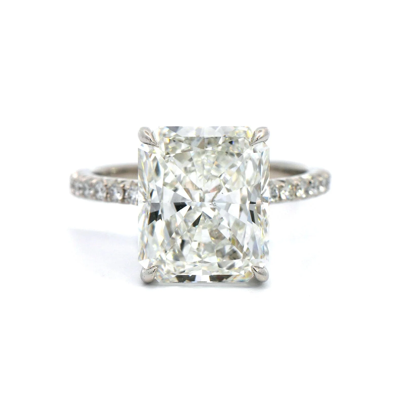 Platinum Radiant Cut Diamond Engagement Ring - Image 5