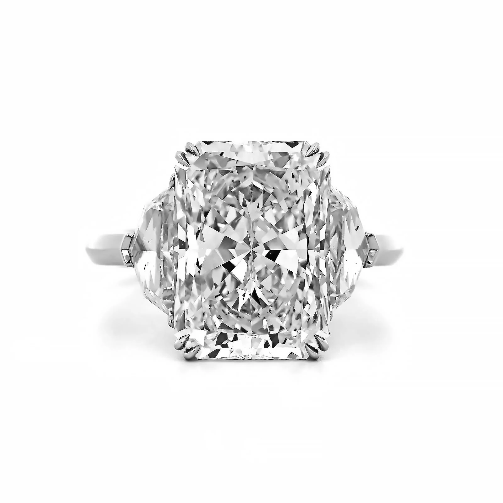 Platinum Radiant Cut Diamond 3 Stone Engagement Ring