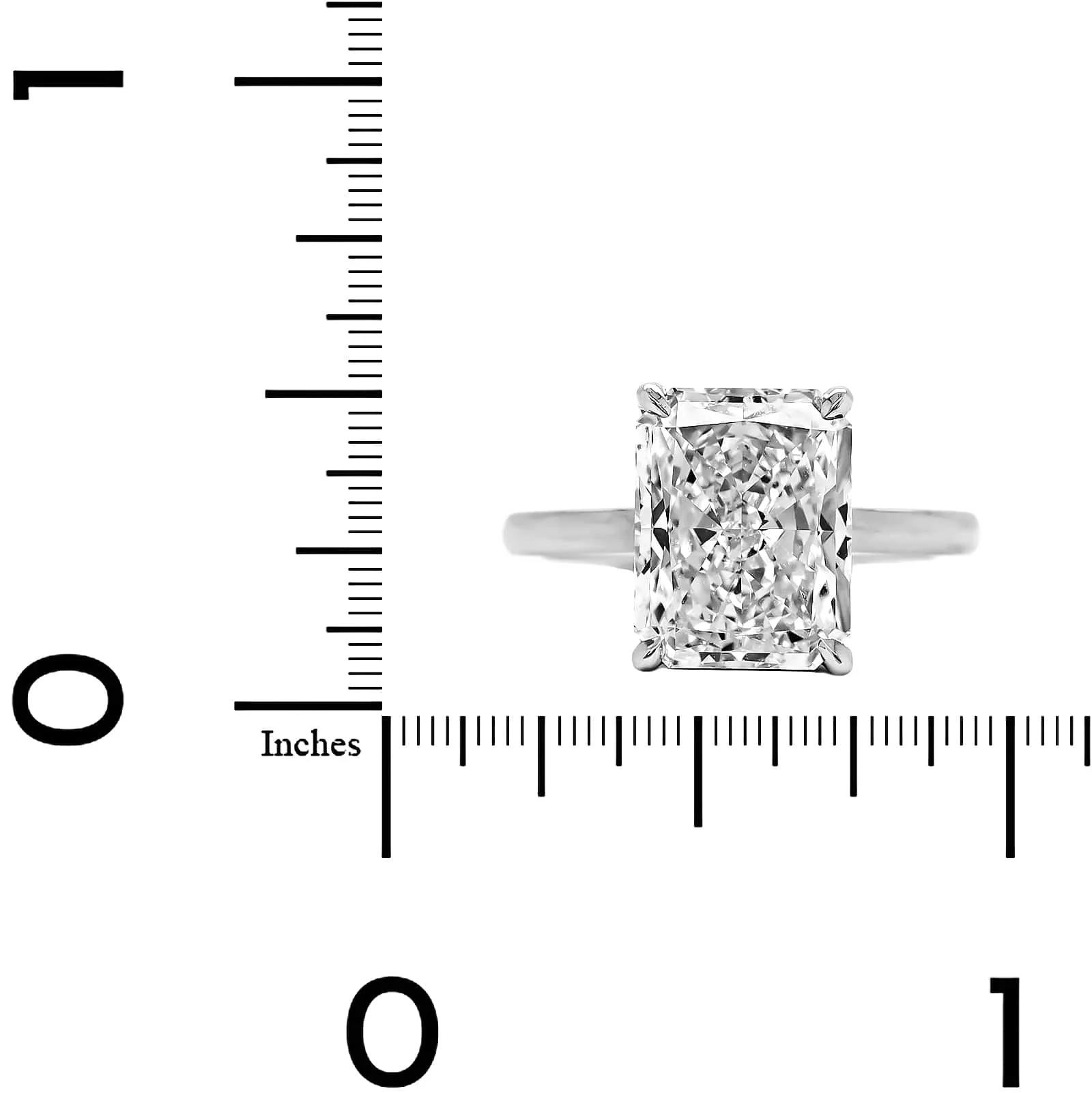 Platinum Radiant Cut Diamond Engagement Ring - Image 4