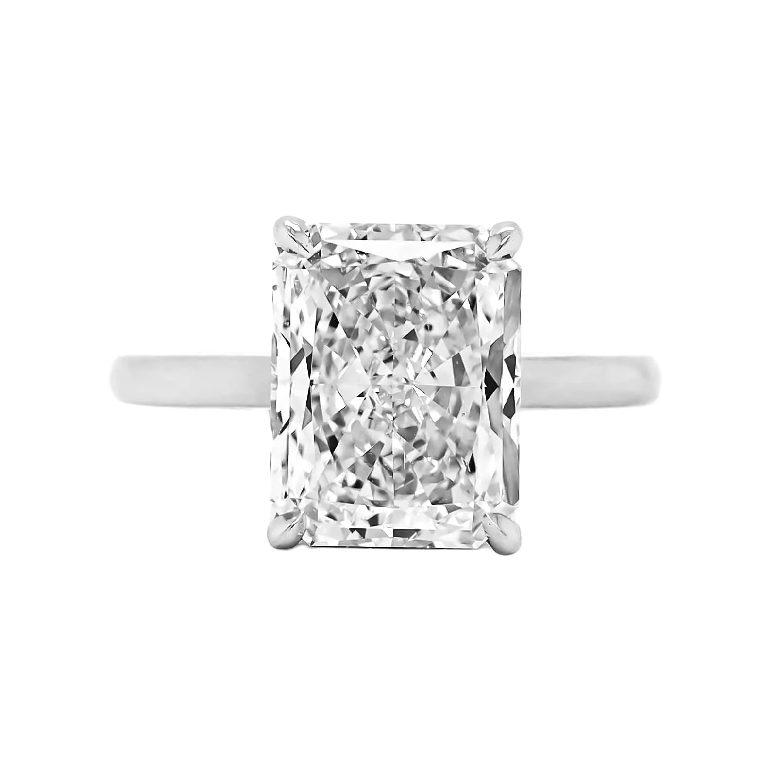 Platinum Radiant Cut Diamond Engagement Ring - Image 5