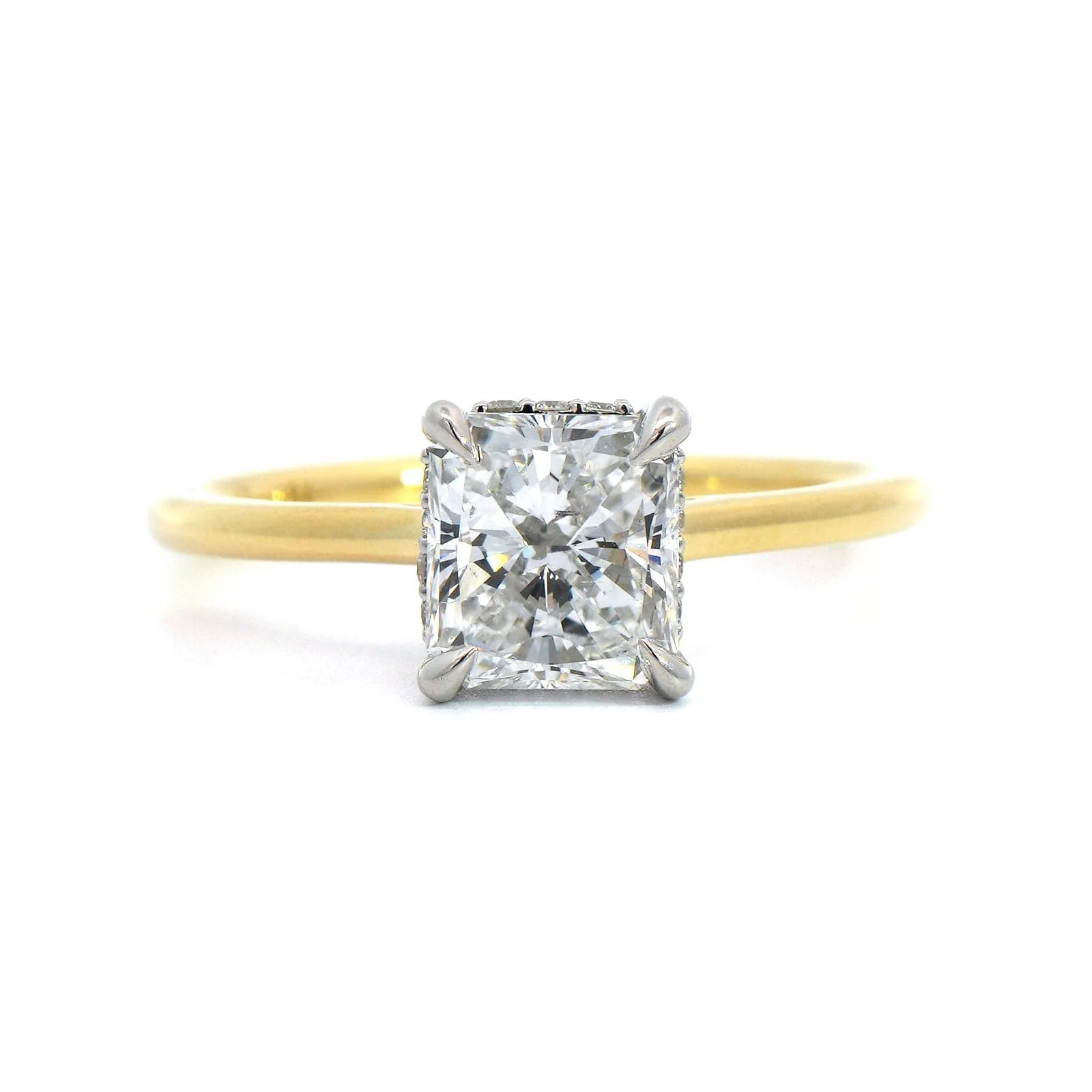 18K Yellow Gold Cushion Diamond Engagement Ring - Image 5