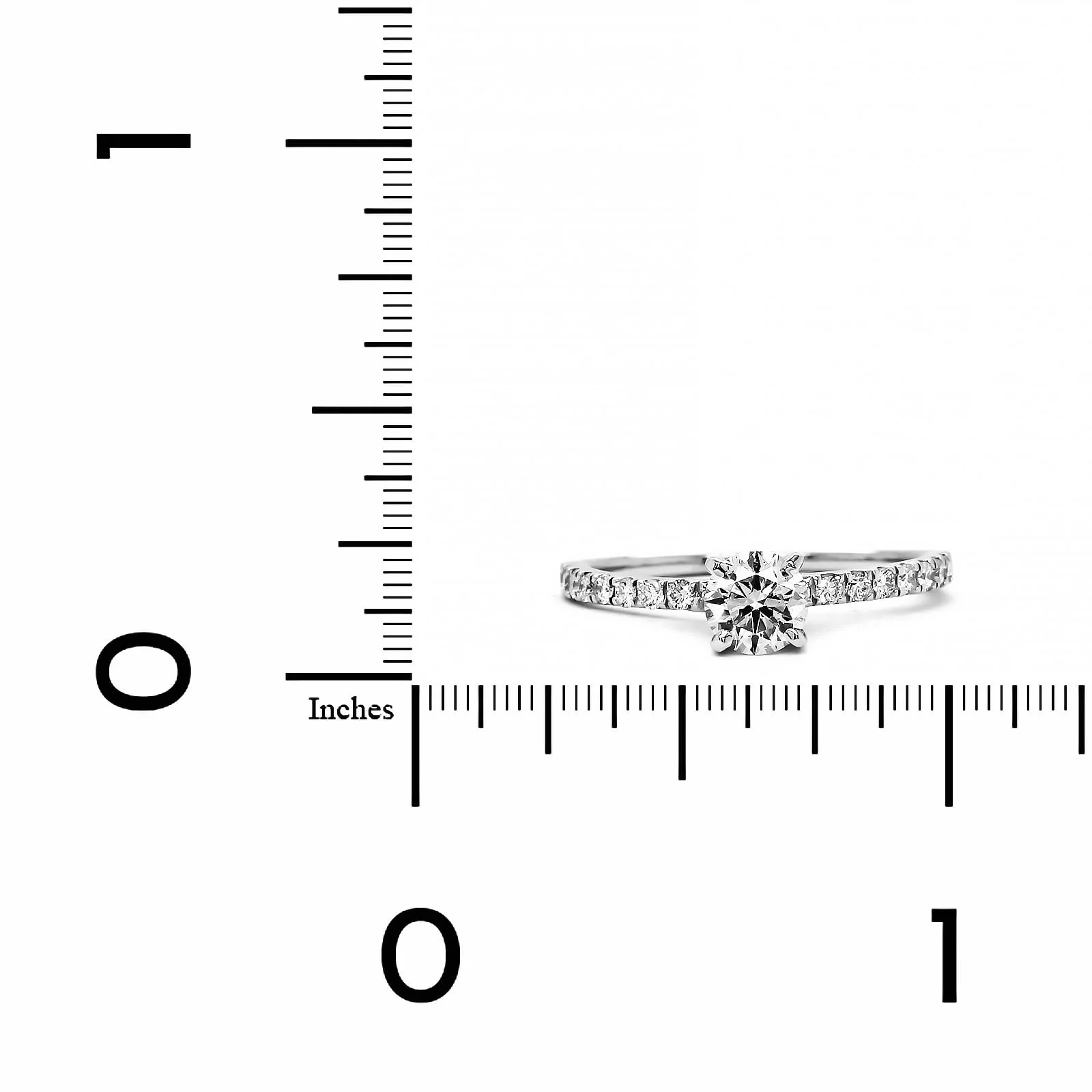 18K White Gold Diamond Hidden Halo Engagement Ring - Image 3