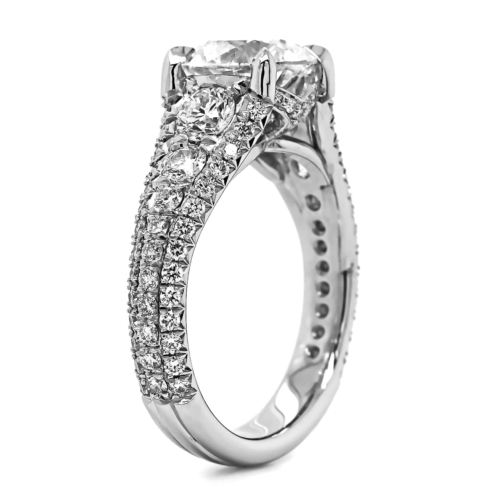 Platinum Round Cut Diamond Engagement Ring - Image 2