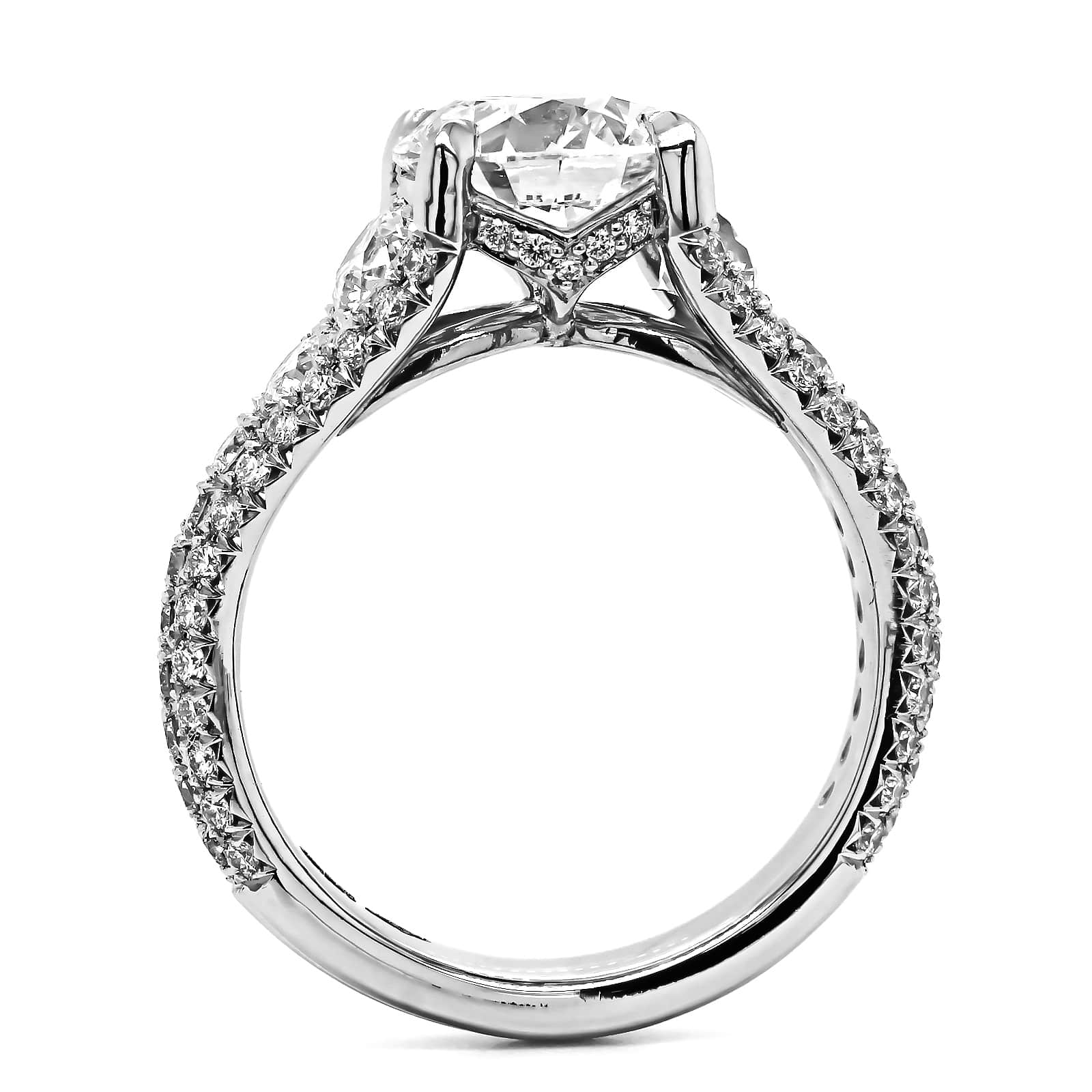 Platinum Round Cut Diamond Engagement Ring - Image 3