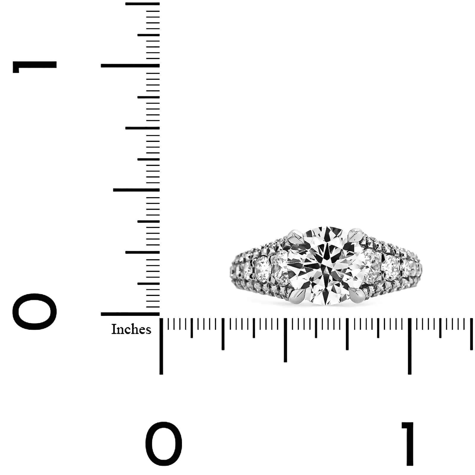 Platinum Round Cut Diamond Engagement Ring - Image 4