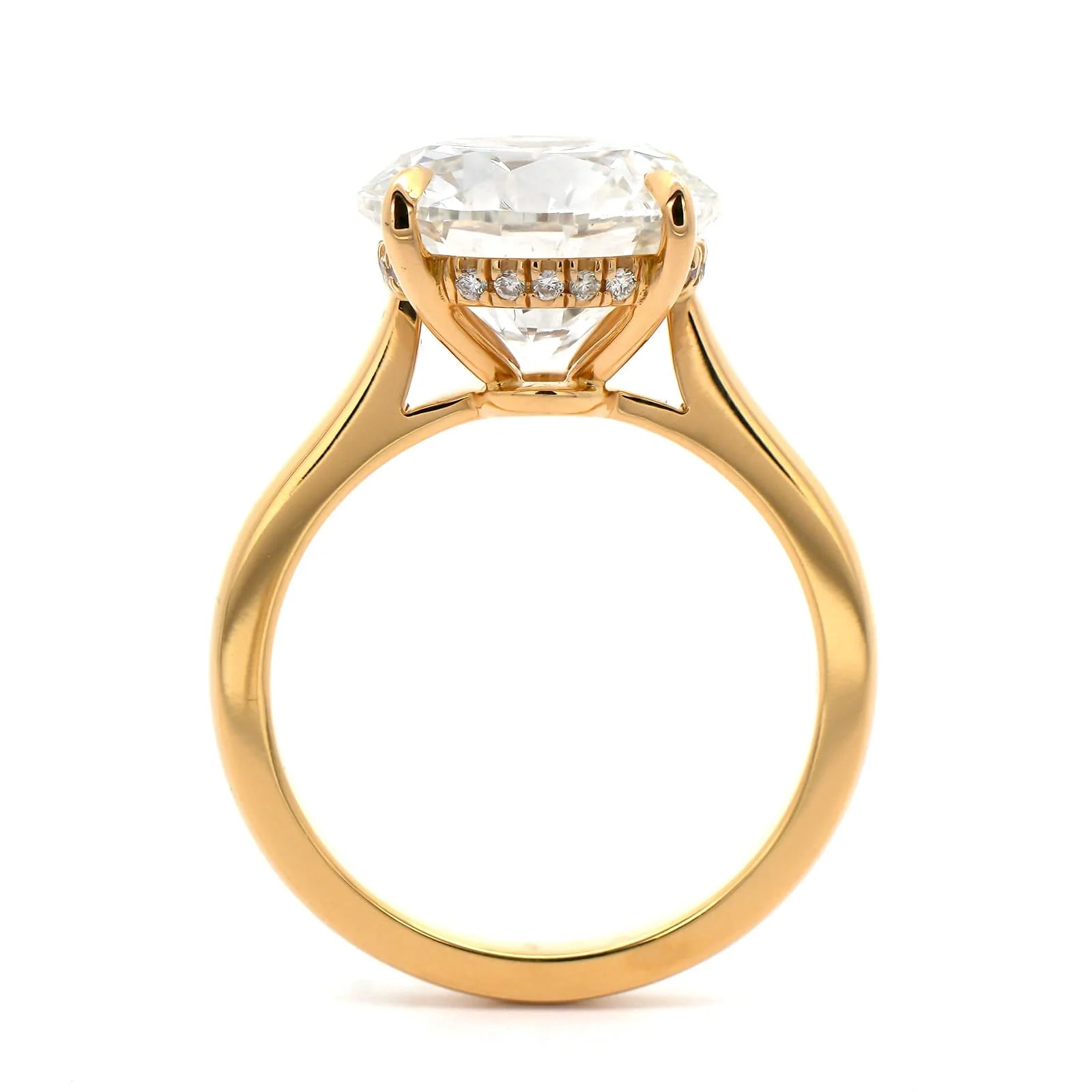 18K Yellow Gold Round Diamond Solitaire Engagement Ring - Image 3
