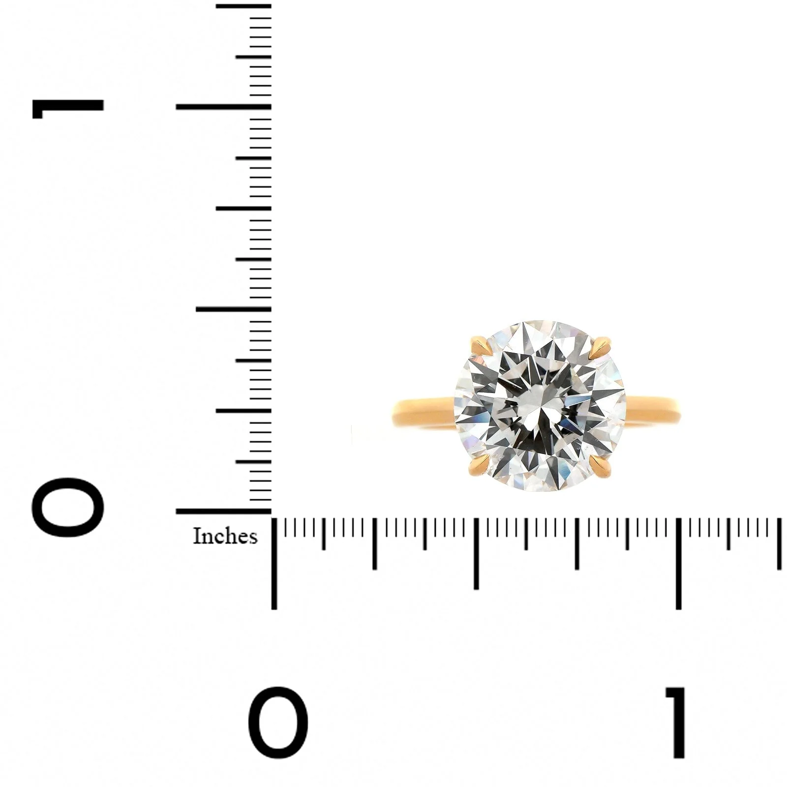 18K Yellow Gold Round Diamond Solitaire Engagement Ring - Image 4