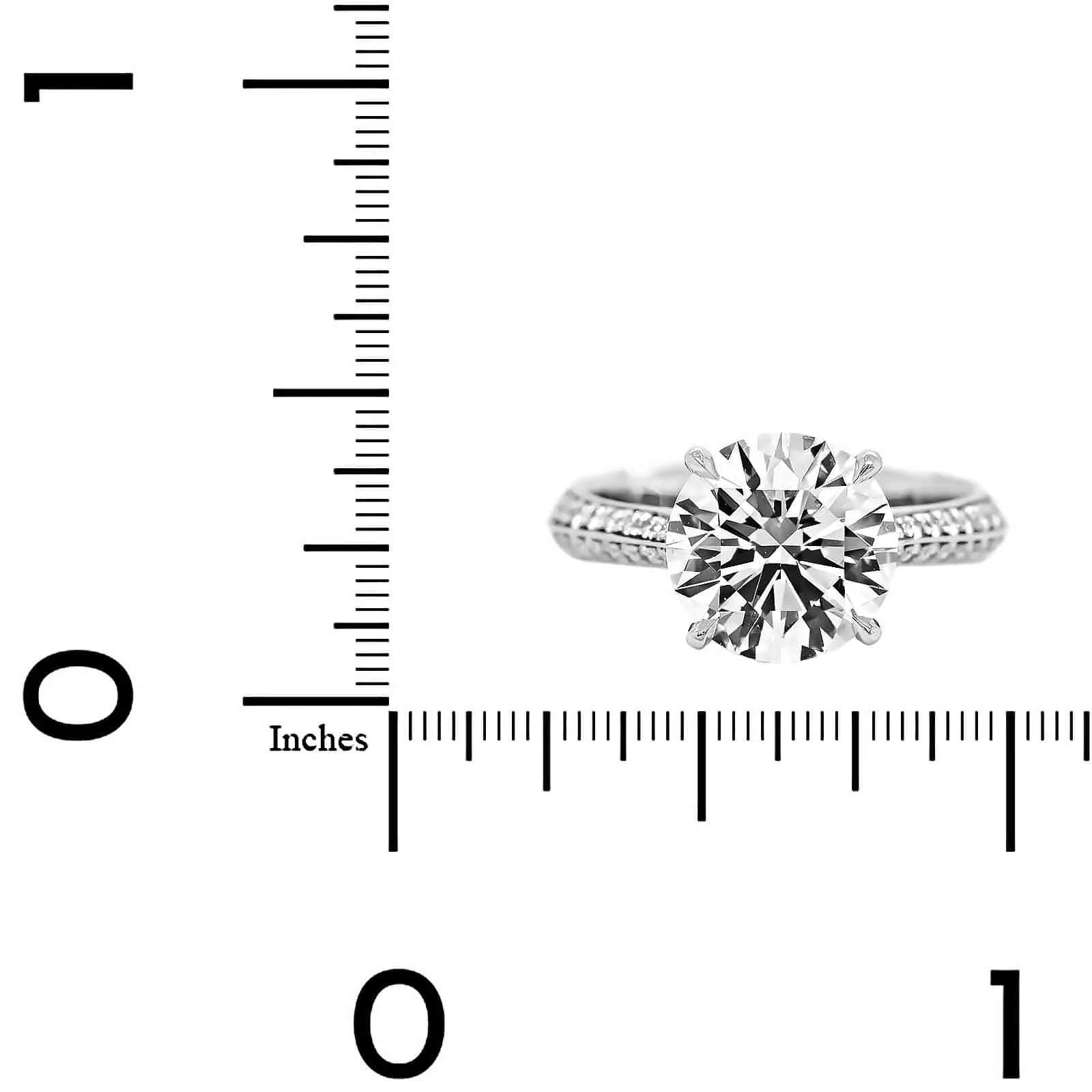 Platinum Round Diamond Engagement Ring - Image 4