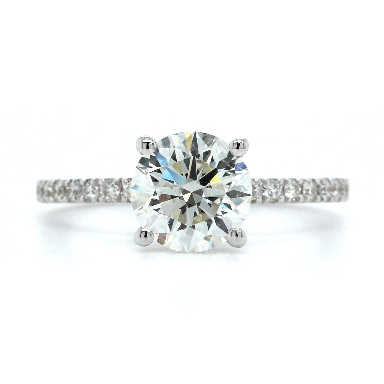 18K White Gold Diamond Hidden Halo Engagement Ring - Image 4