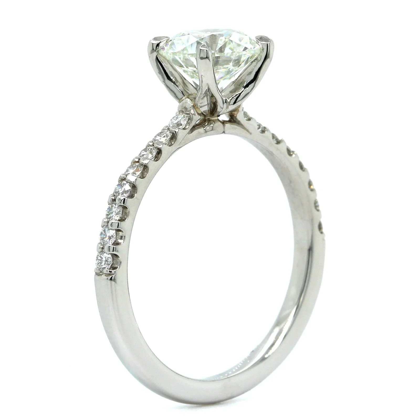 Platinum Round Cut Diamond Engagement Ring - Image 2