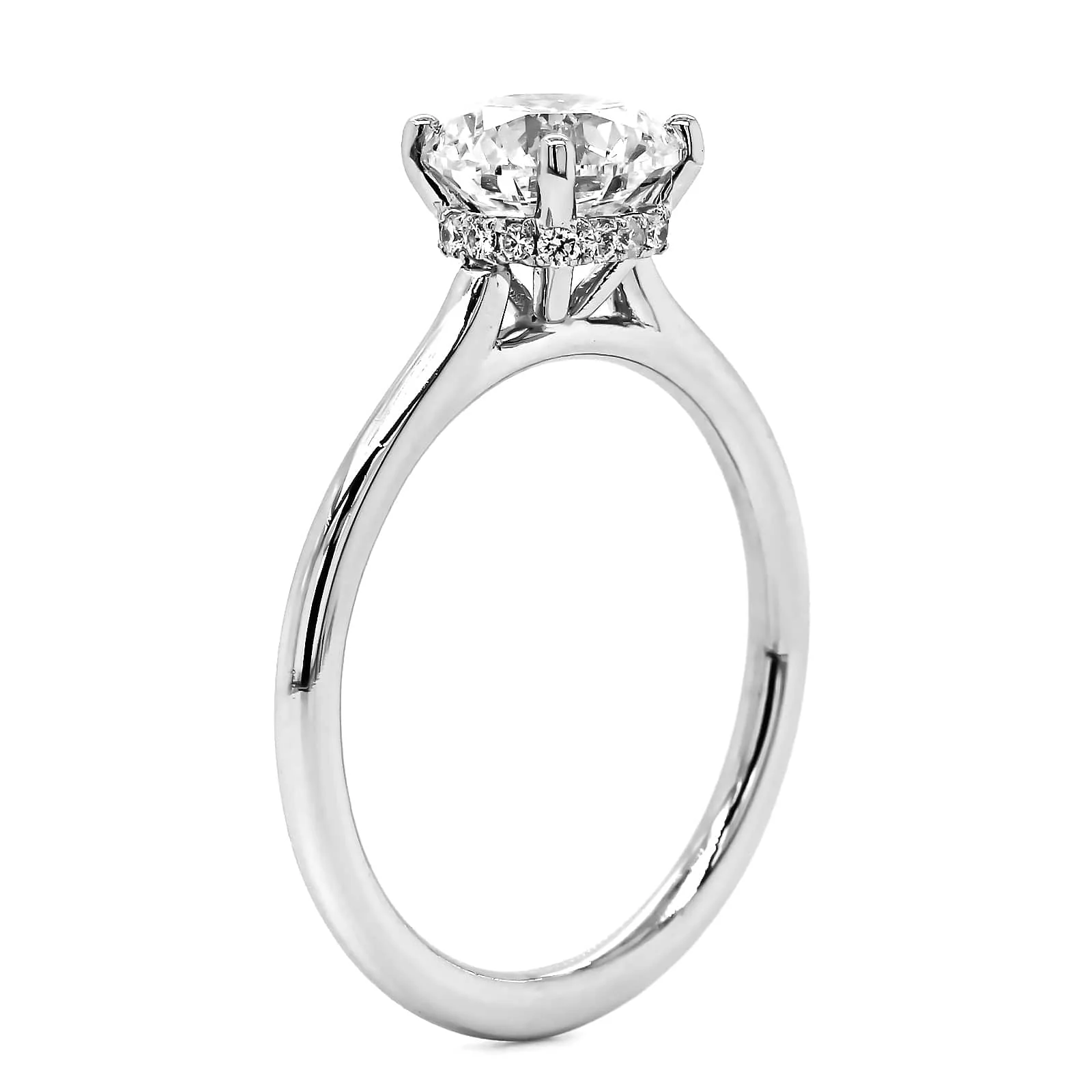 Platinum Round Diamond Solitaire Engagement Ring - Image 2
