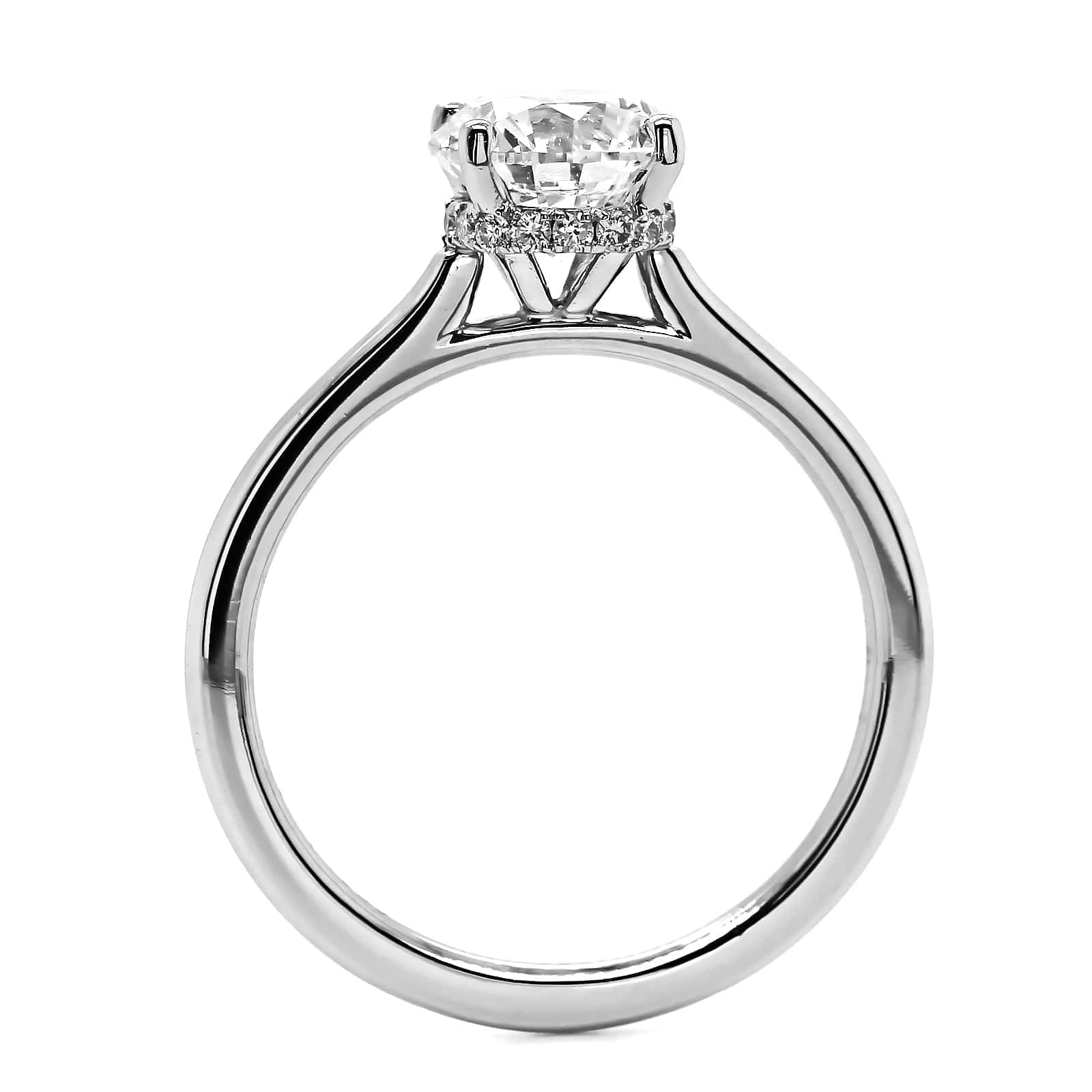 Platinum Round Diamond Solitaire Engagement Ring - Image 3