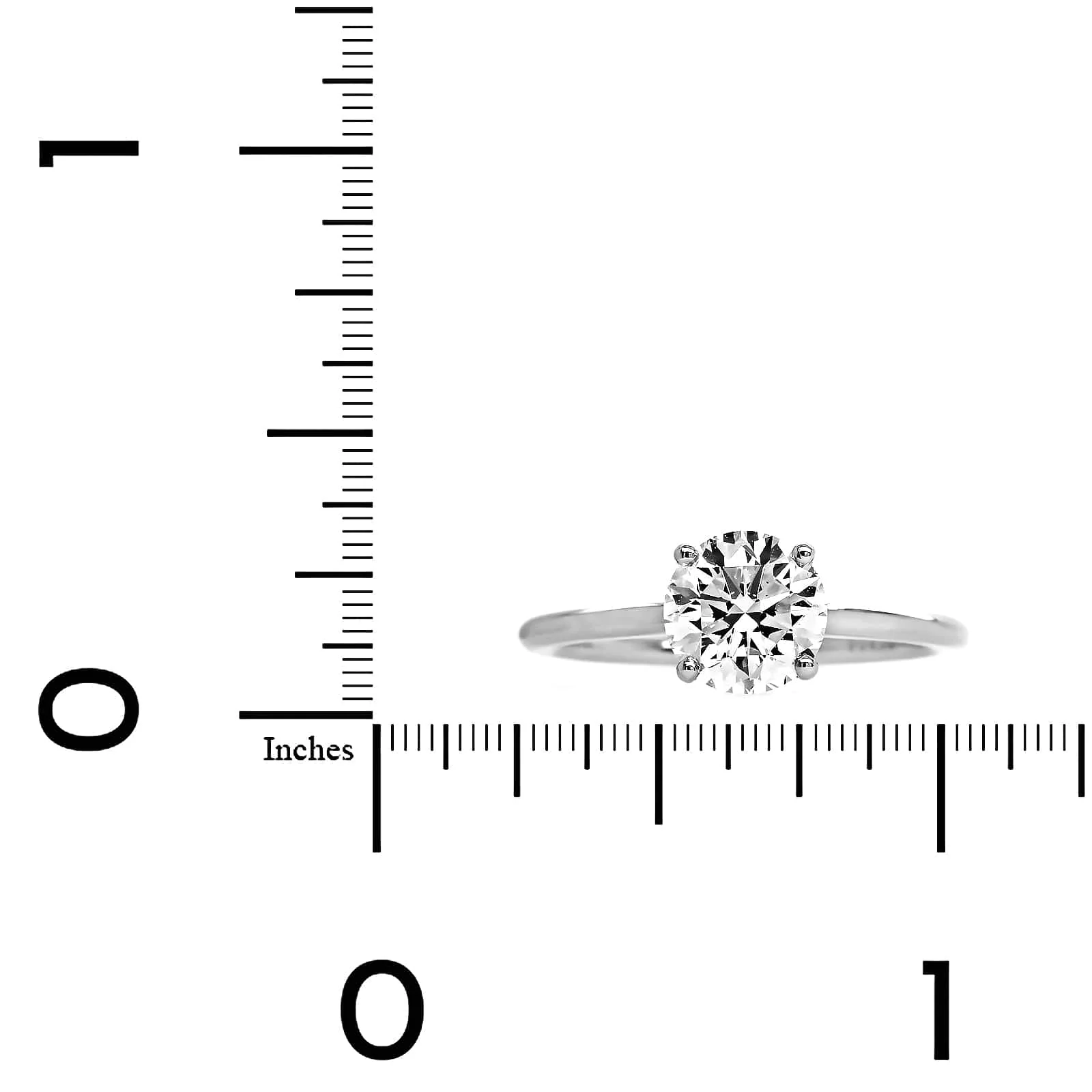 Platinum Round Diamond Solitaire Engagement Ring - Image 4