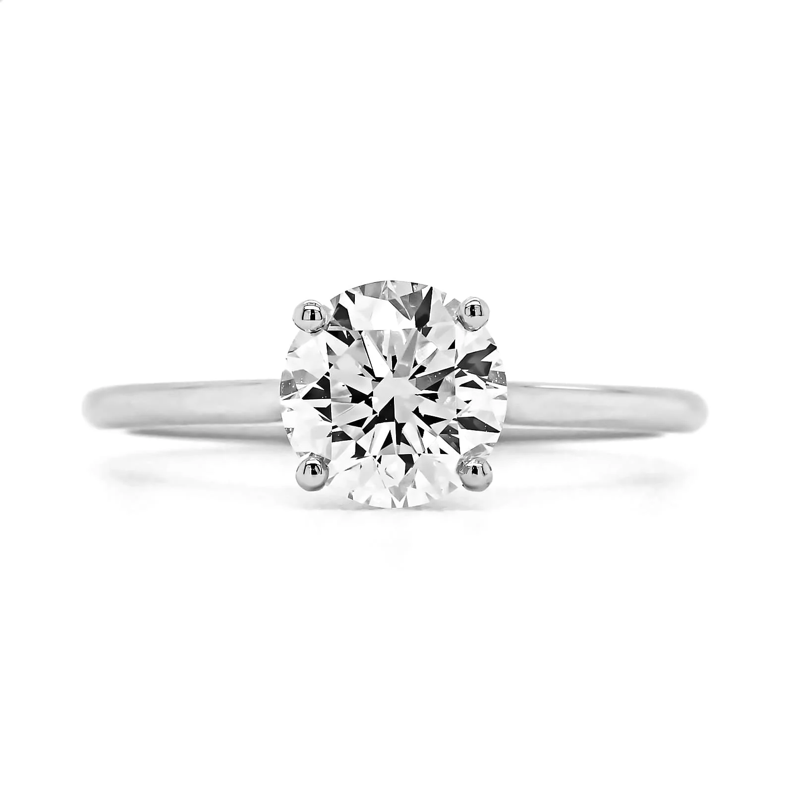 Platinum Round Diamond Solitaire Engagement Ring - Image 5