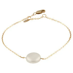14K Yellow Gold Pearl Coin Bracelet