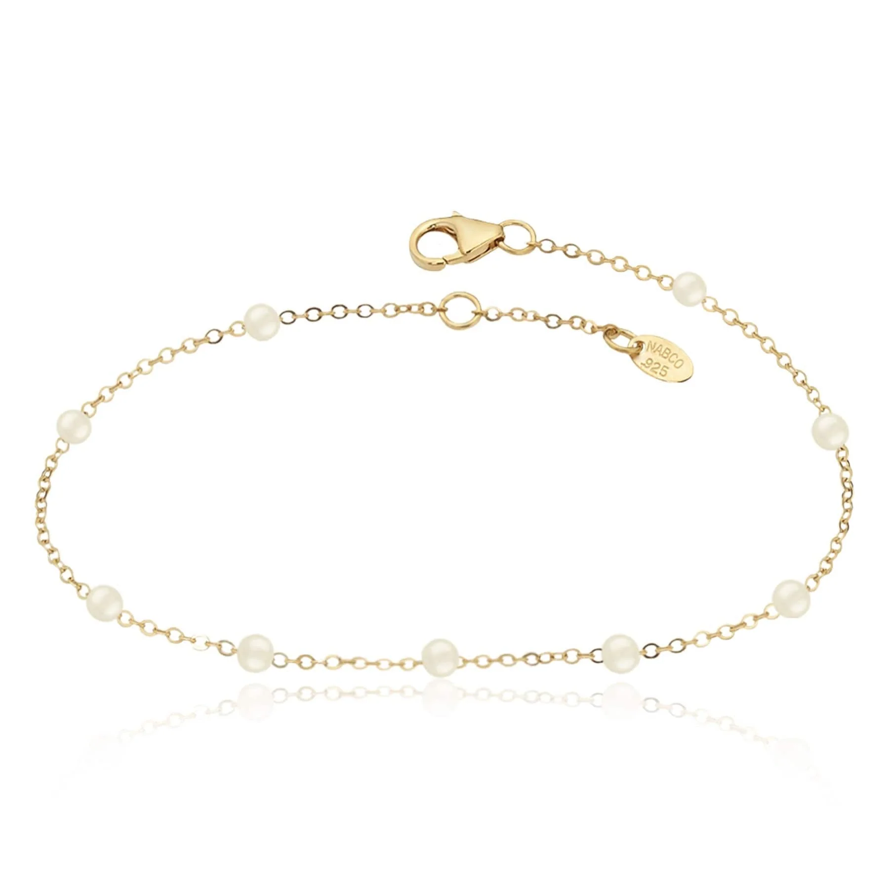14K Yellow Gold Multi Pearl Bead Bracelet