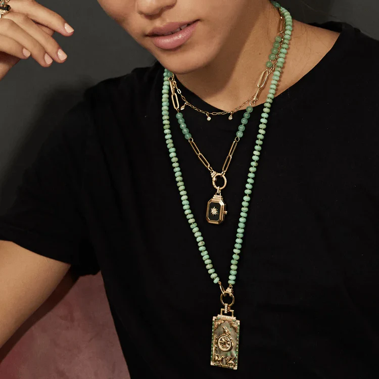 Sorellina 18K Yellow Gold Pearl Paperclip Chain - Image 2