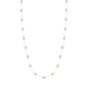 14K Yellow Gold Multi Pearl Coin Choker Necklace
