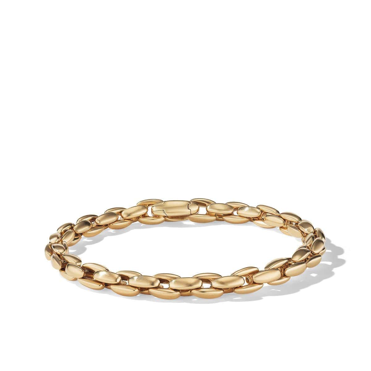 Elongated Box Chain Bracelet in 18K Gold, 6mm